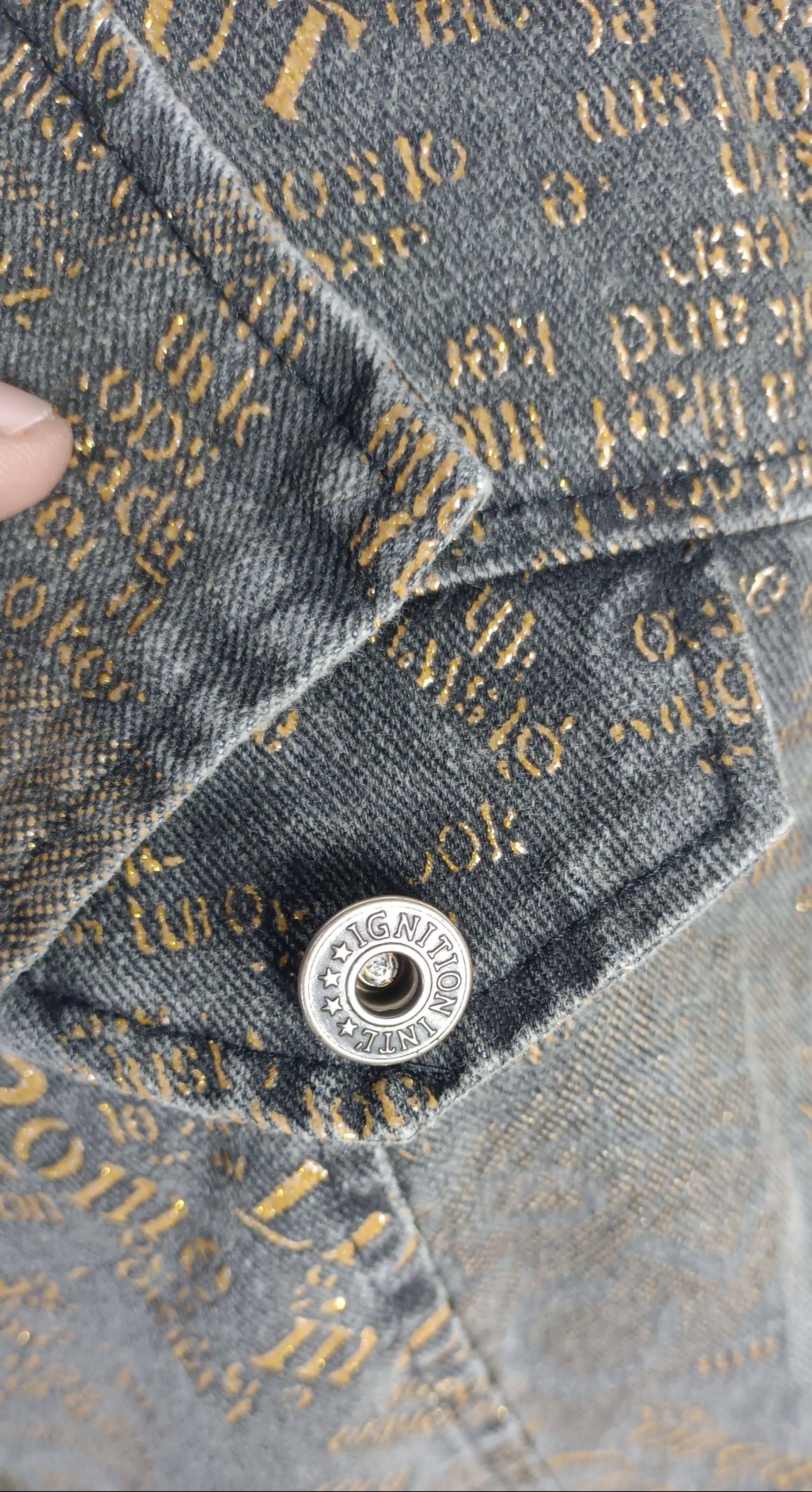 If Six Was Nine Vintage Ignition Various Word Double Breast Denim Jacket Size S / US 4 / IT 40 - 8 Thumbnail
