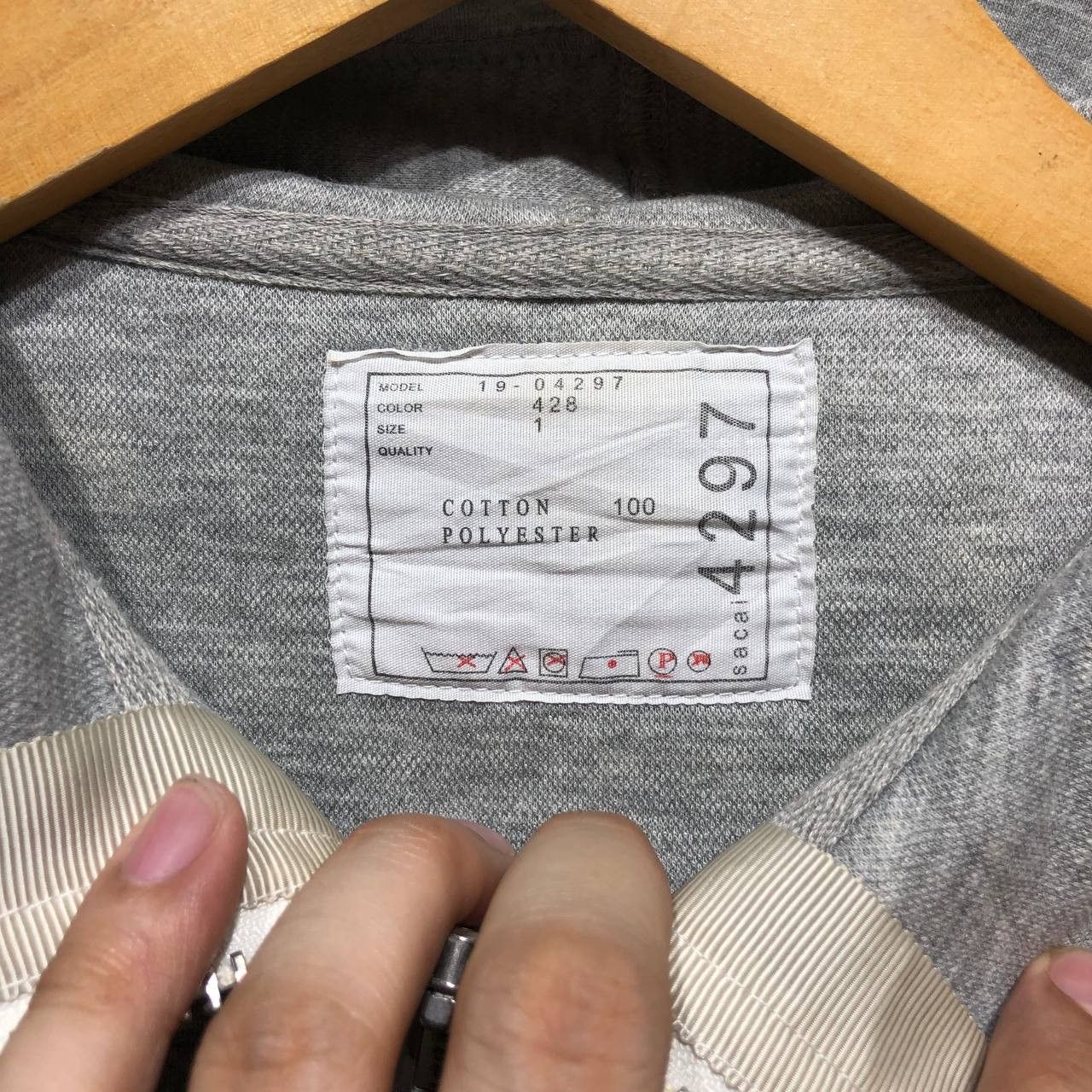 Sacai Sacai Sponge Sweat X Nylon Twill zip front hoodie Size XS / US 0-2 / IT 36-38 - 9 Thumbnail