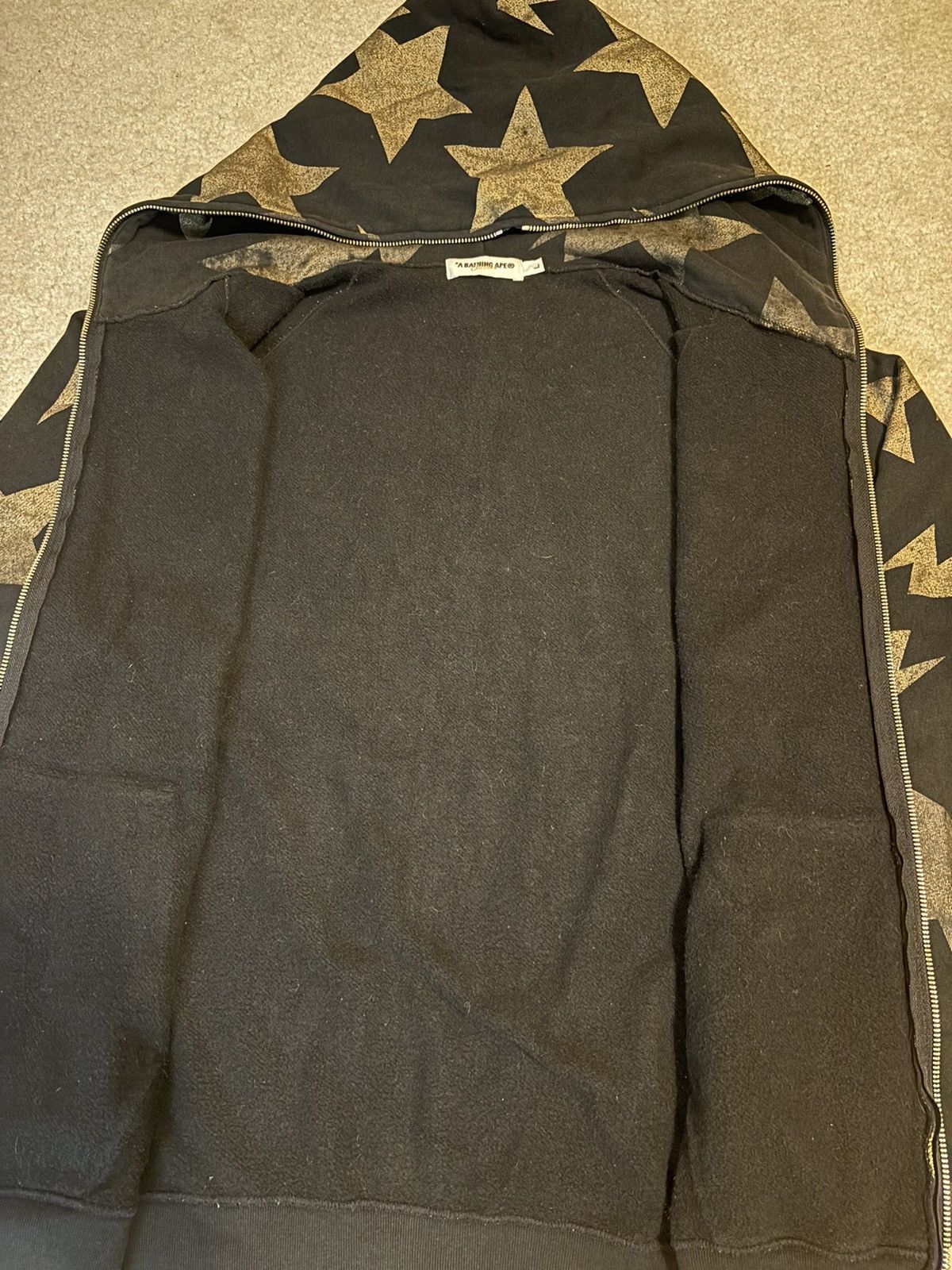Bape A Bathing Ape Sta Pattern Full Zip Hoodie Dark Navy Size US L / EU 52-54 / 3 - 5 Thumbnail