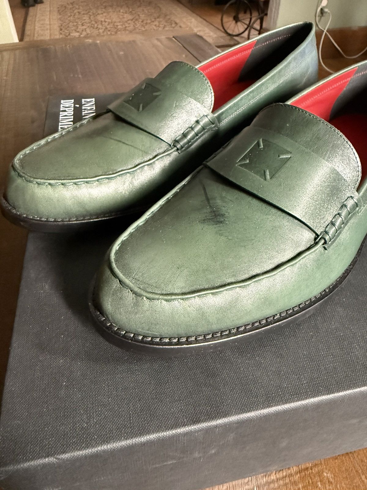 Enfants Riches Deprimes ERD Penny Loafer sz11 “cow glazed dark green” Size US 11 / EU 44 - 6 Thumbnail