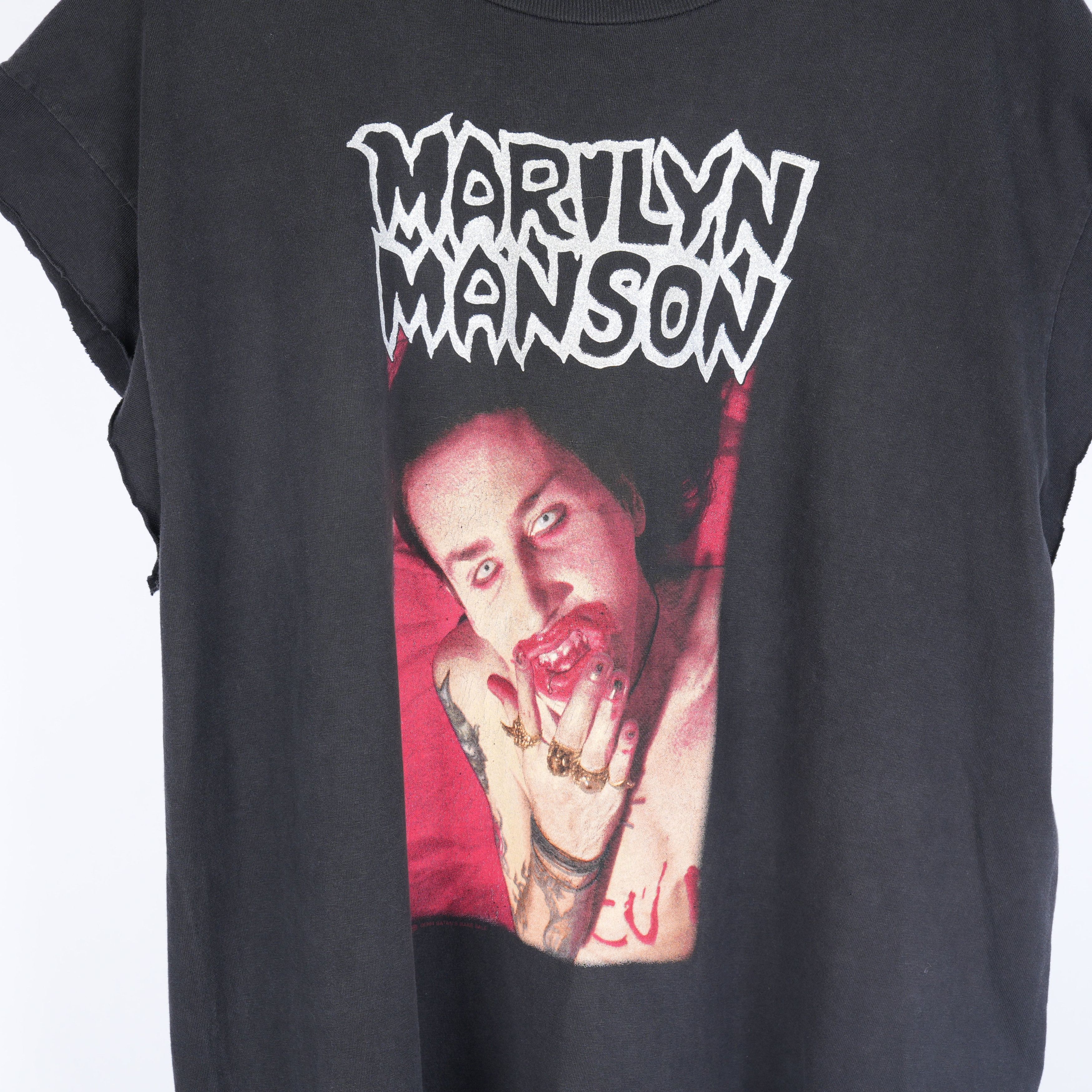 Vintage VINTAGE 1994 MARILYN MANSON ‘I AM THE GOD OF FUCK’ CUT OFF B Size US XL / EU 56 / 4 - 3 Thumbnail