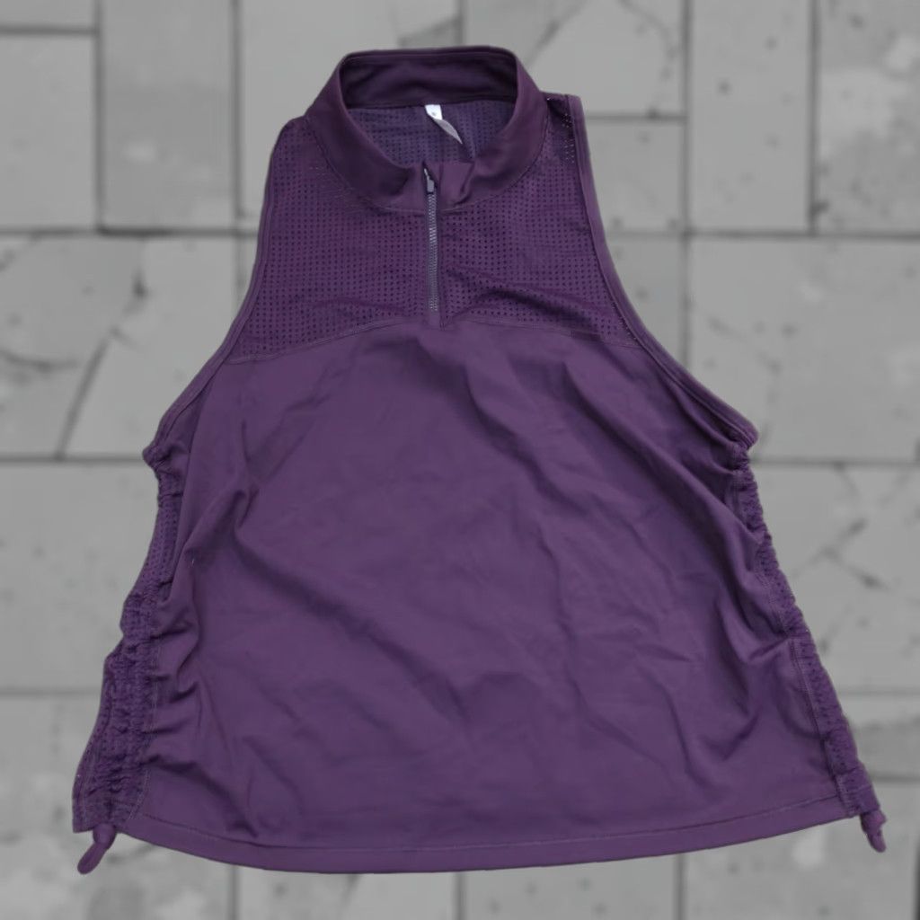 Athleta Athleta Tank Shirt Women XL Purple Hiit It 1/4 Zip Racerback Sleeveless Activewear Yoga Size XL / US 12-14 / IT 48-50 - 1 Thumbnail