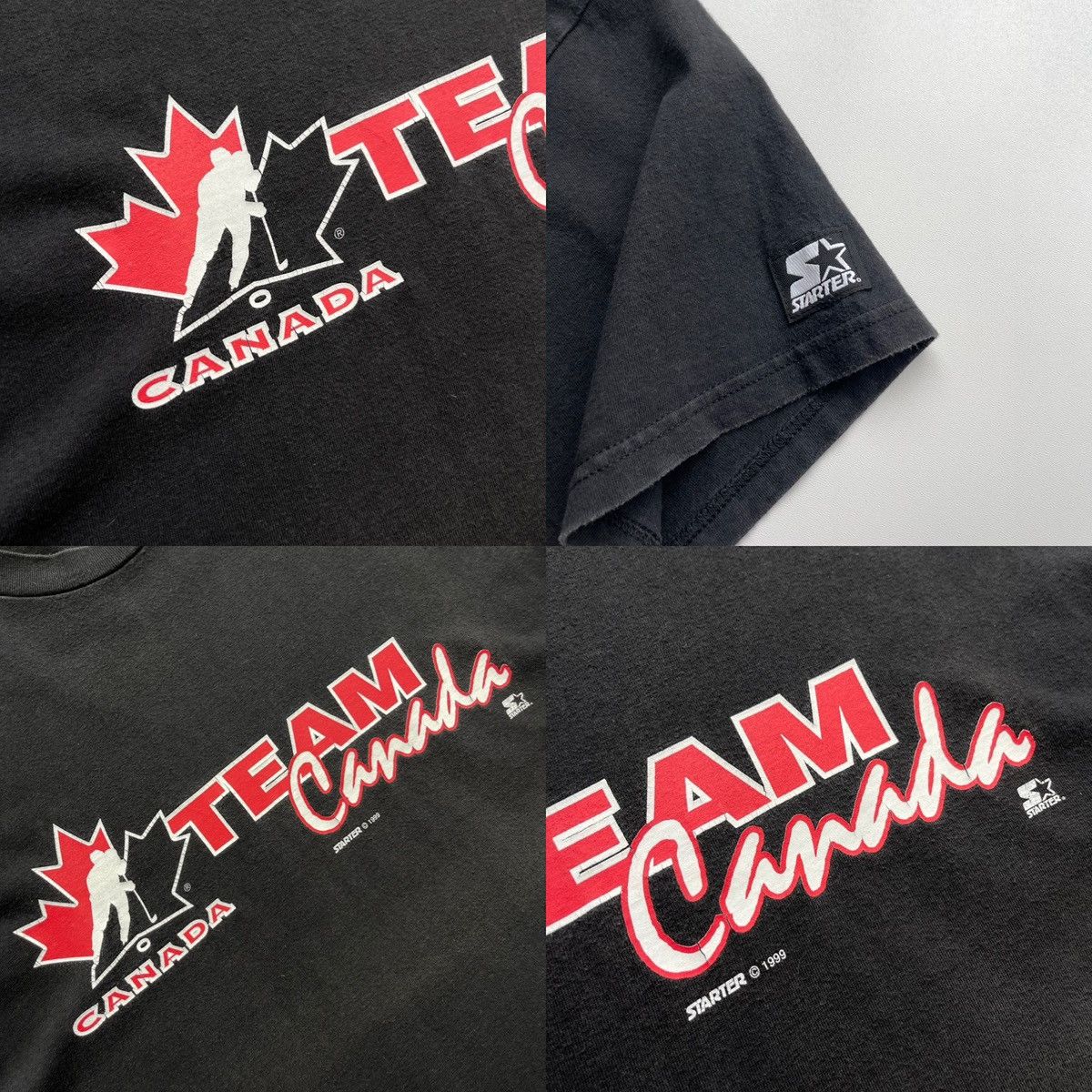 NHL × Starter × Vintage Starter Canada Team NHL 1999 Vintage T-Shirt Black 90’s Rare Size US XL / EU 56 / 4 - 5 Thumbnail