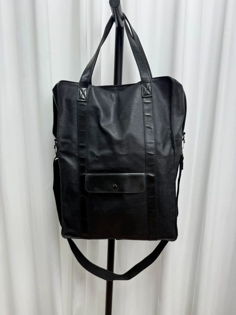 Yohji Yamamoto Waxed Handbag Satchel Bag 2504-Nextarrow in Black, Men's