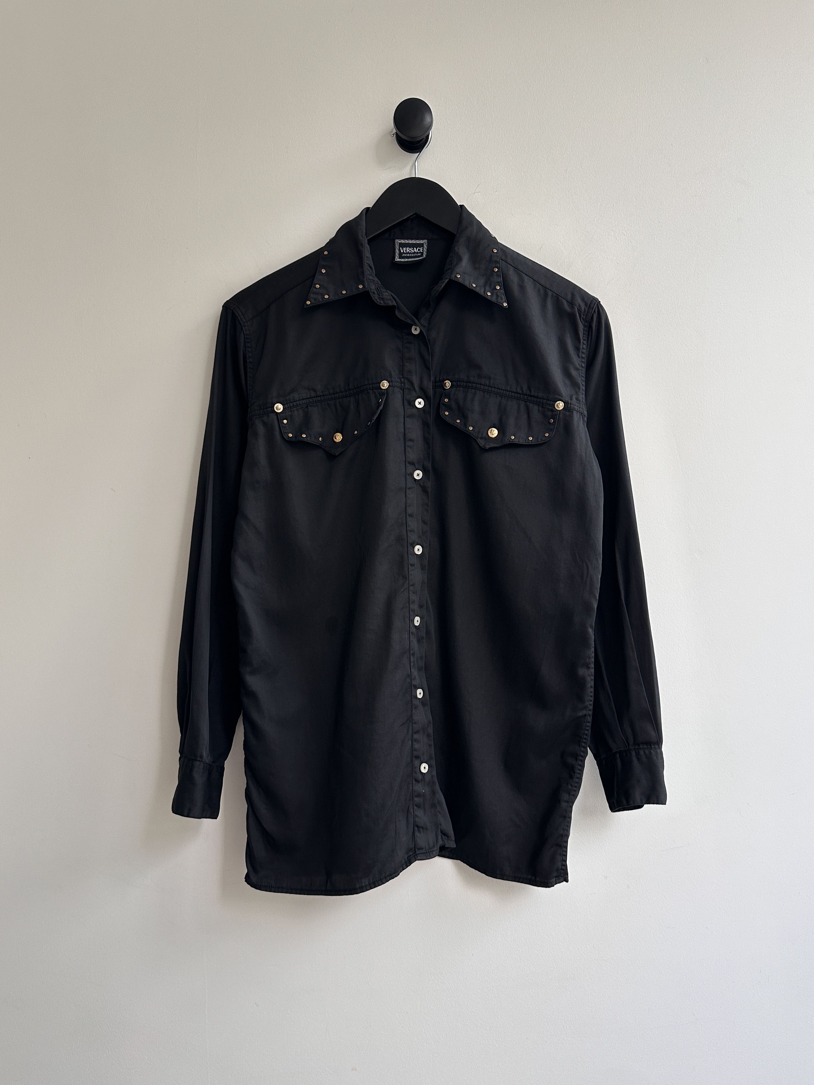 Versace Vintage Versace Jeans Couture Black Shirt Size S / US 4 / IT 40 - 1 Thumbnail