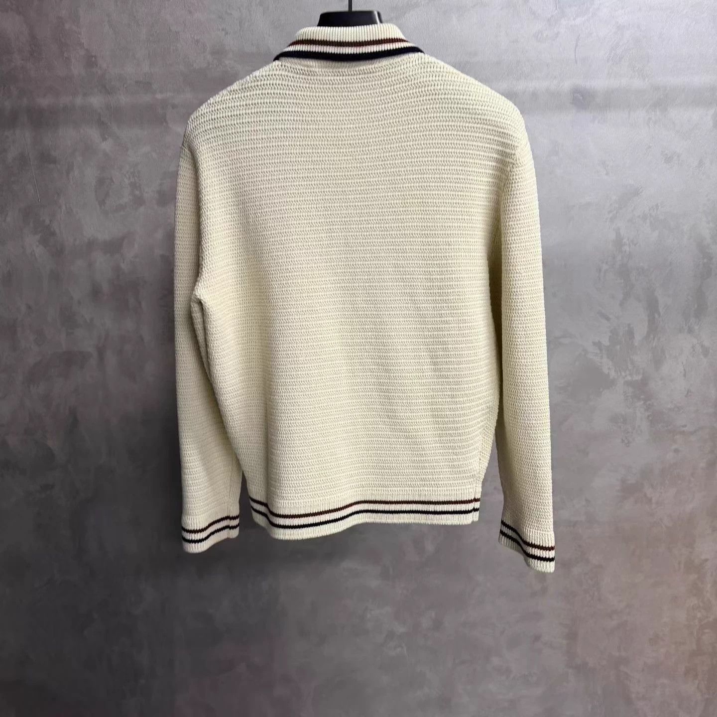 Miu Miu MIU MIU Crochet Embroidered Logo Zip Stripe LS Sweater Size XS / US 0-2 / IT 36-38 - 2 Thumbnail