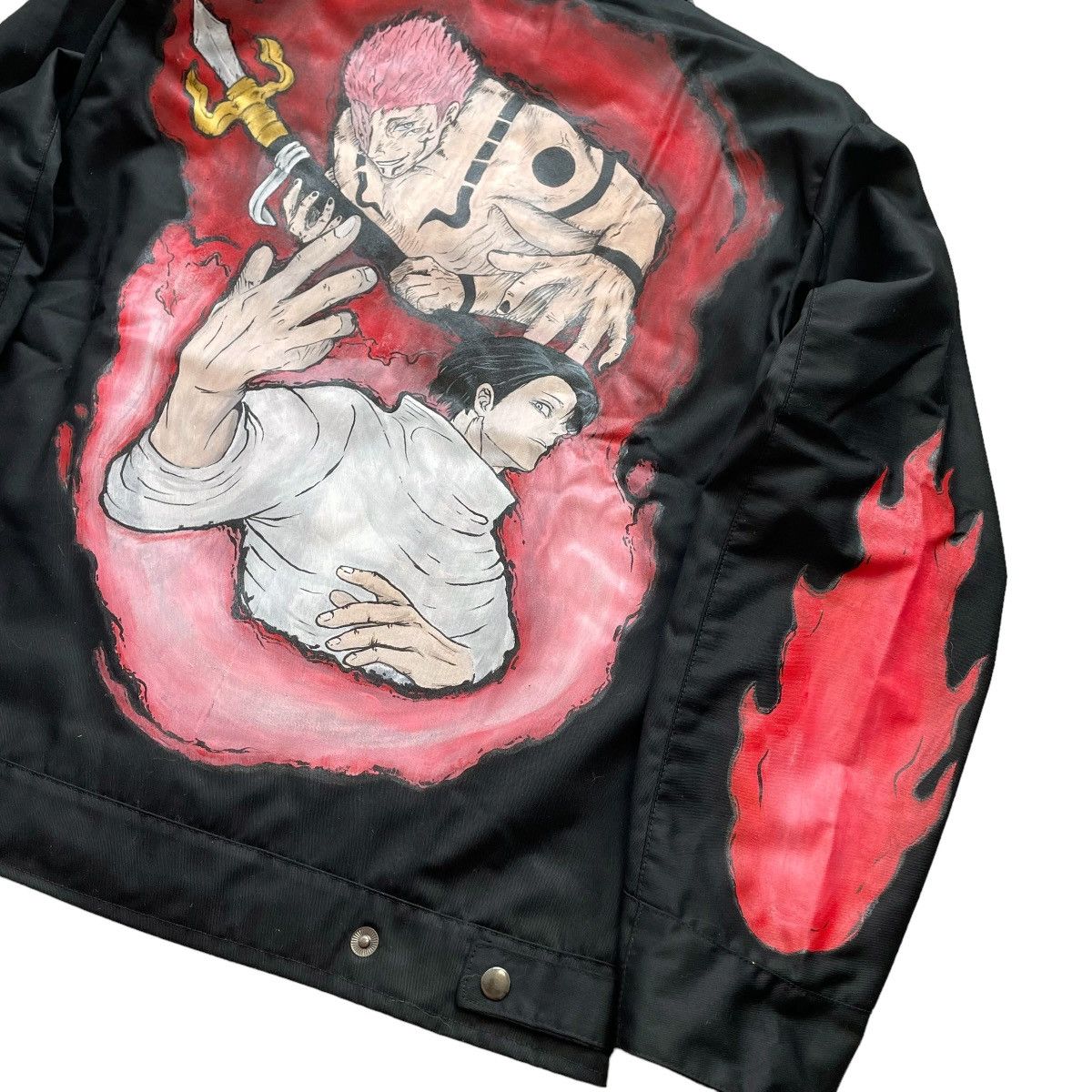 Anime JUJUTSU KAISEN SUKUNA X YUTA CUSTOM HAND PAINTED WORK JACKET Size US L / EU 52-54 / 3 - 4 Thumbnail