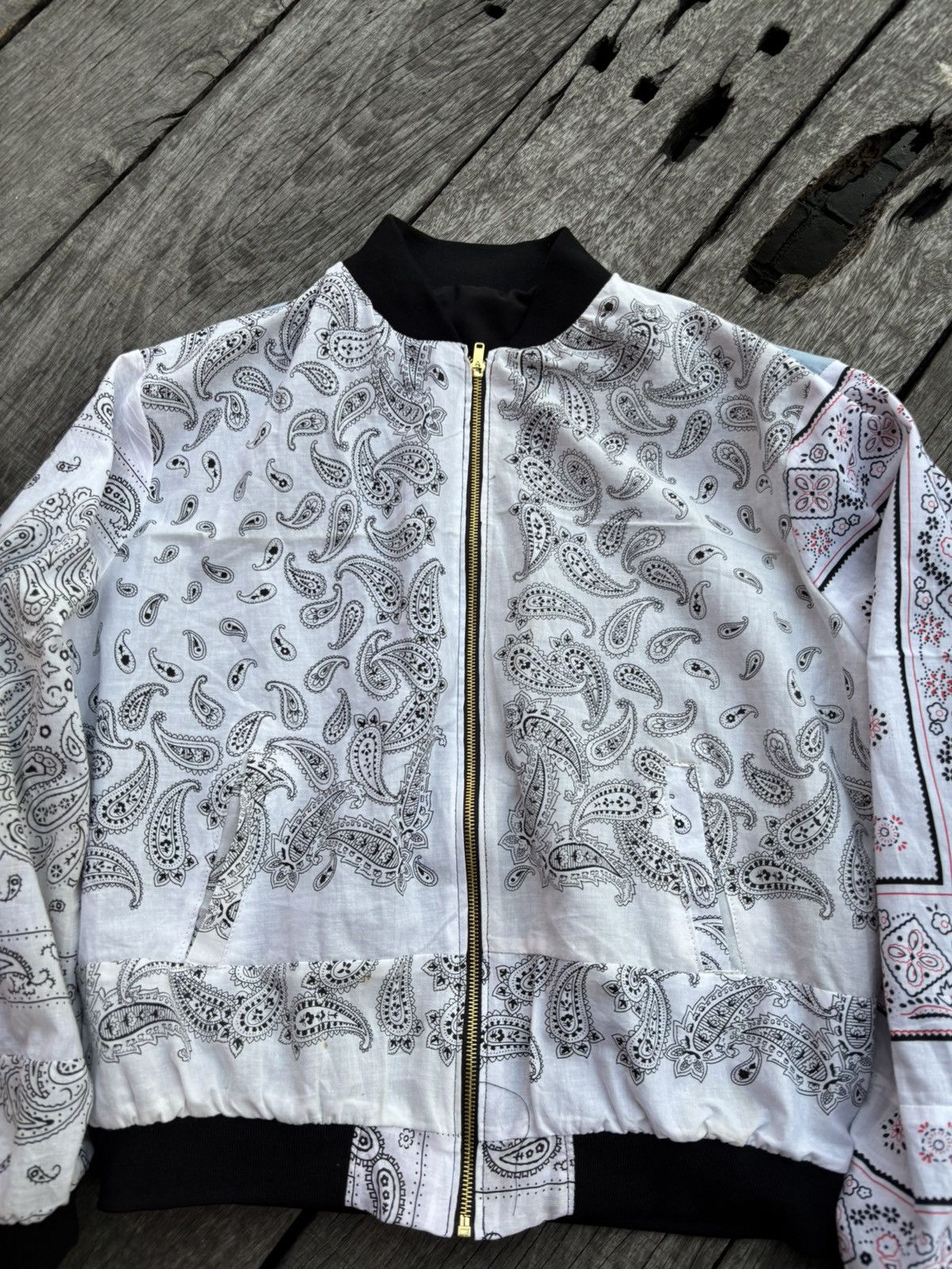 Handmade Bandana White Custom Made Jacket Size US L / EU 52-54 / 3 - 3 Thumbnail