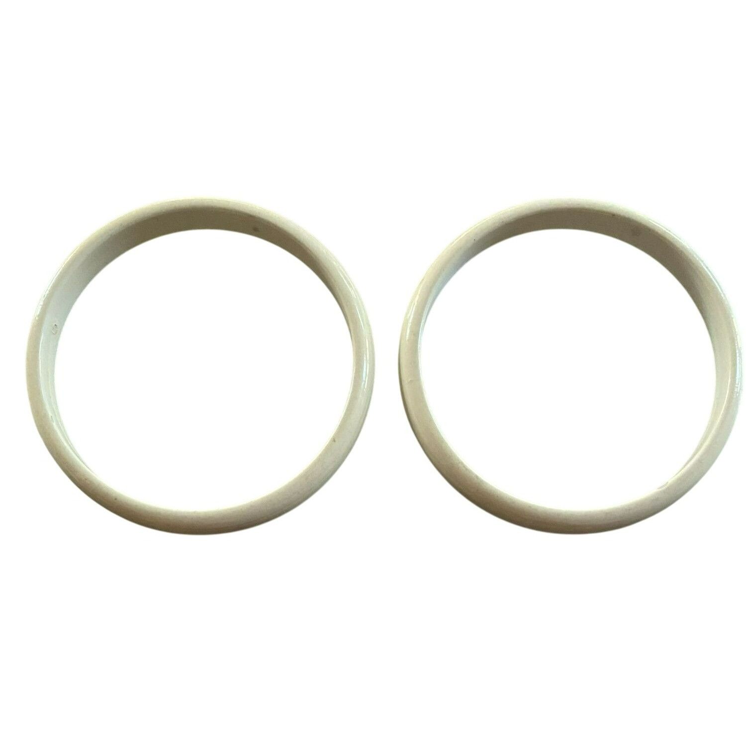 Other Vintage White Acrylic Bangle Bracelets Set Of 2 Minimalist C Size ONE SIZE - 2 Thumbnail