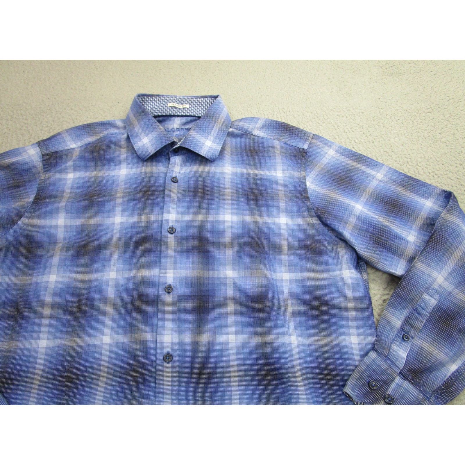 Tailorbyrd TAILORBYRD Shirt Mens Large Blue Plaid Classic Fit Long Sleeve Button Down Logo Size US XXL / EU 58 / 5 - 2 Thumbnail