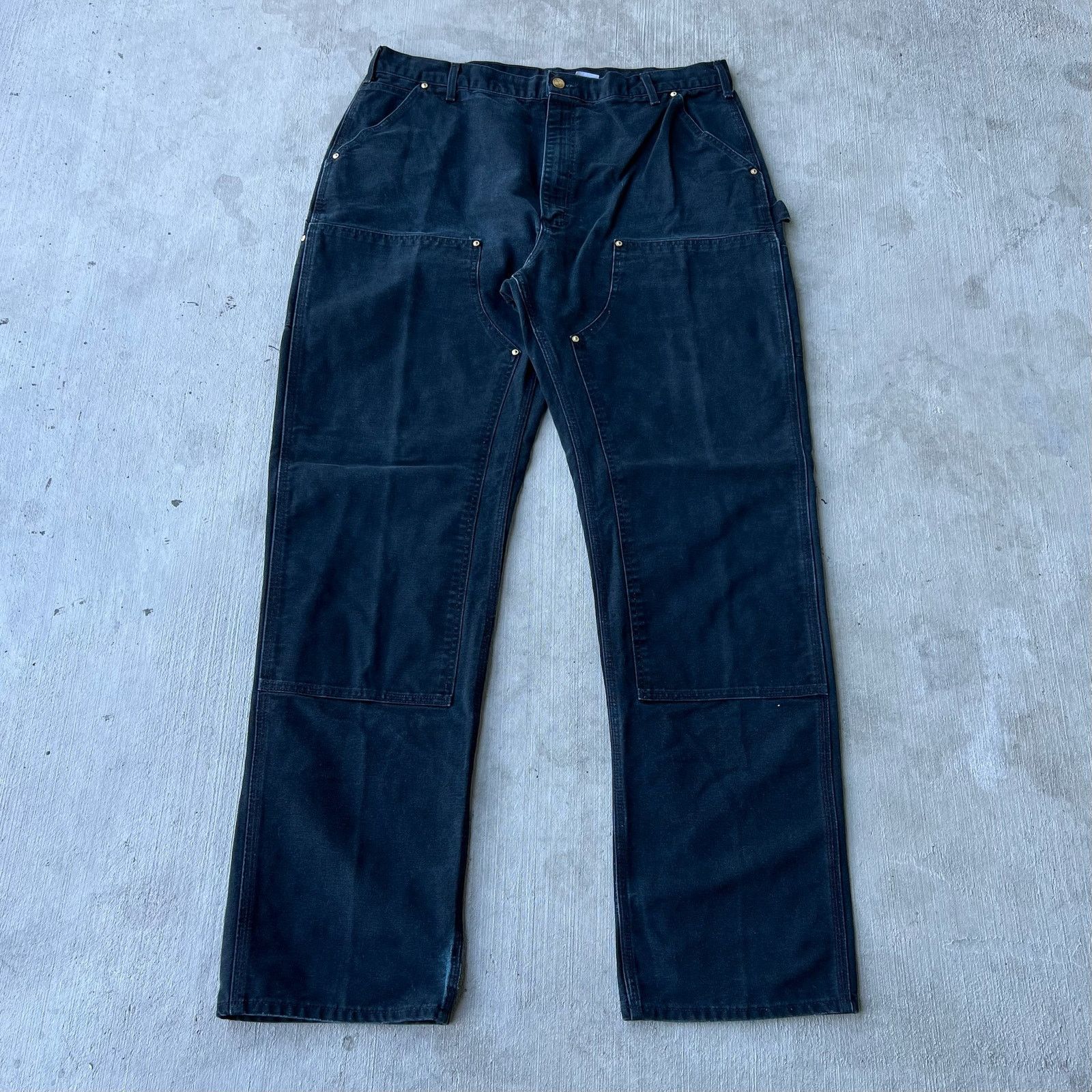 Carhartt × Vintage Carhartt black double knee work wear carpenter pants Size US 39 - 1 Thumbnail