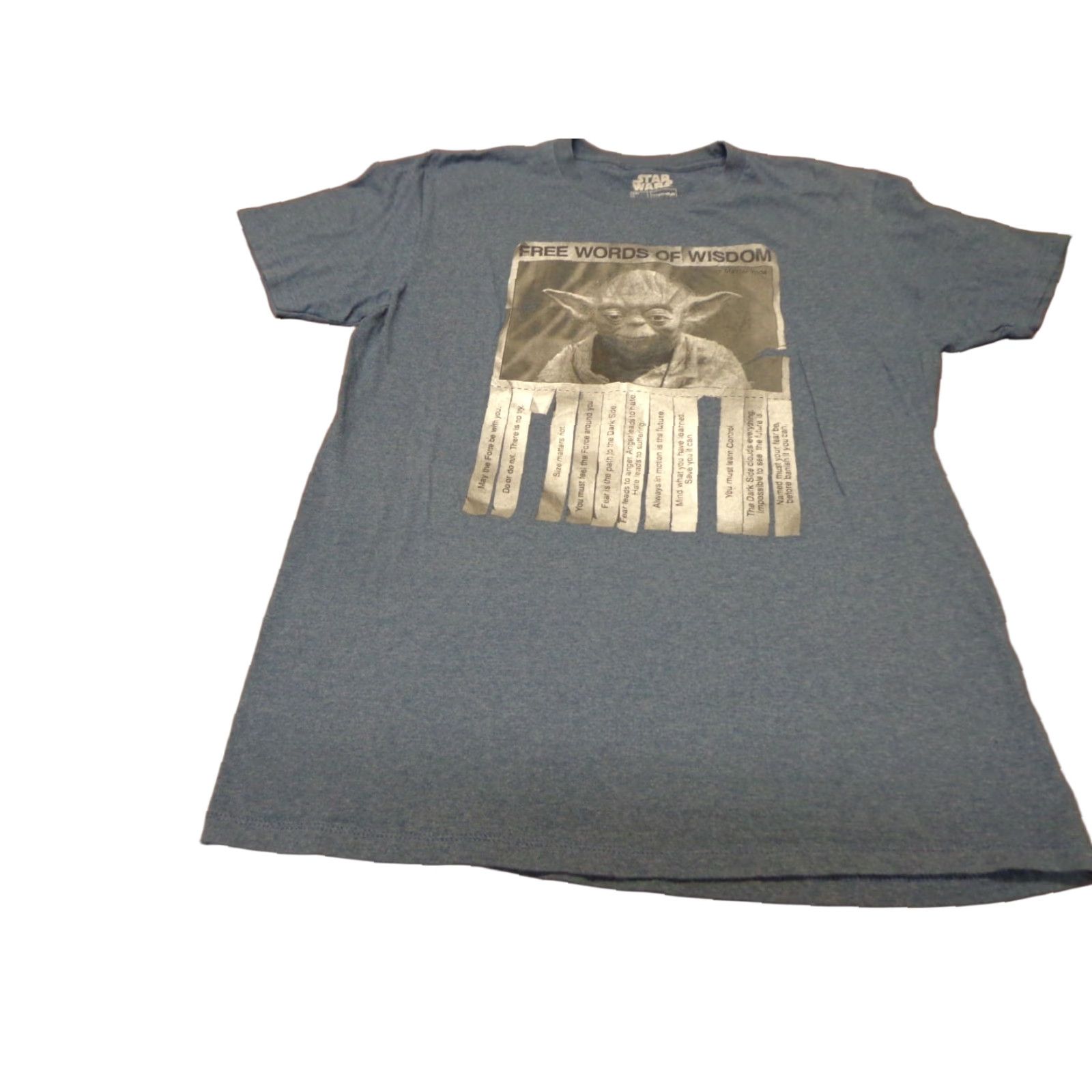 Star Wars Star Wars Yoda Short Sleeve T-Shirt Gray Large Crew Neck Cotton Blend Graphic D7 Mens Size US L / EU 52-54 / 3 - 1 Thumbnail