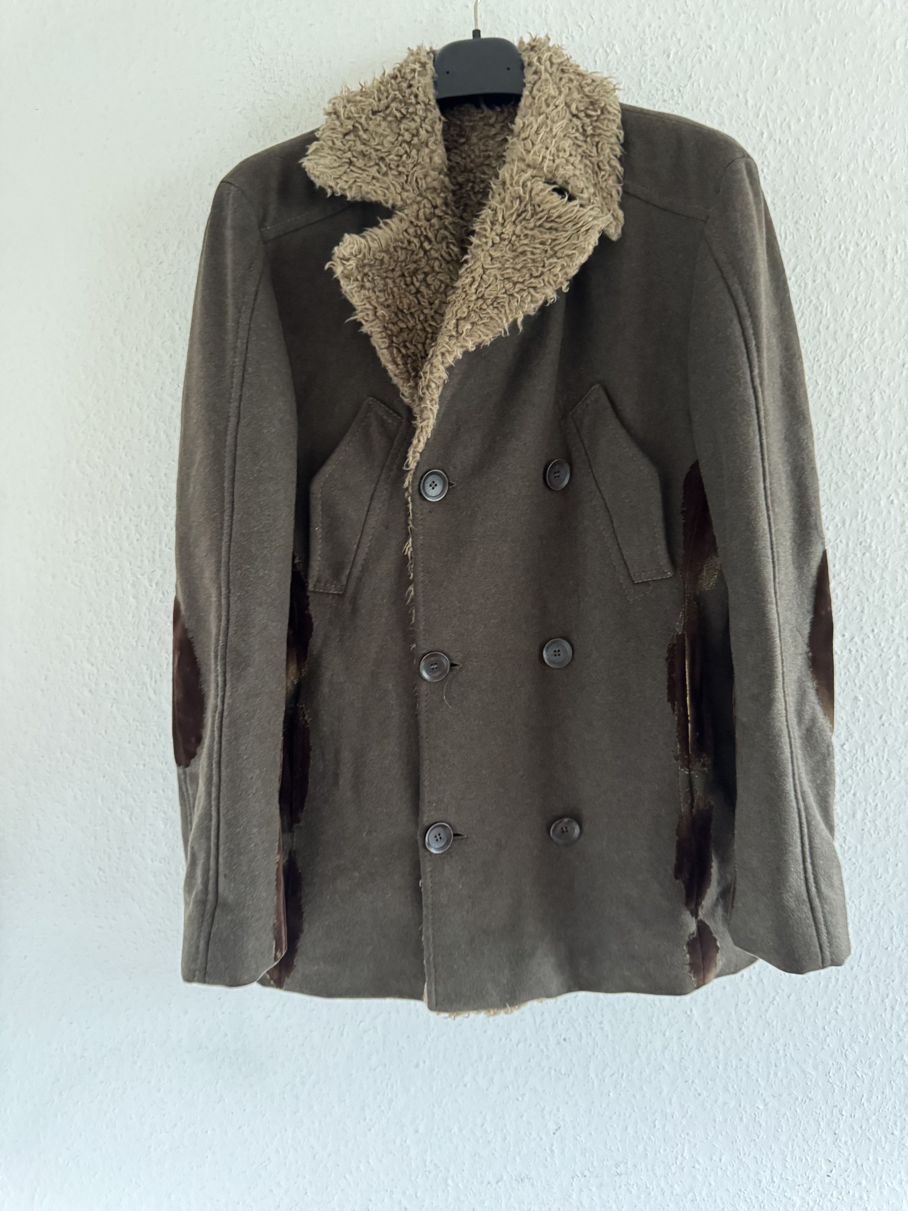 Just Cavalli Decorated Faux Fur Patch Wool Coat Size US XL / EU 56 / 4 - 15 Thumbnail