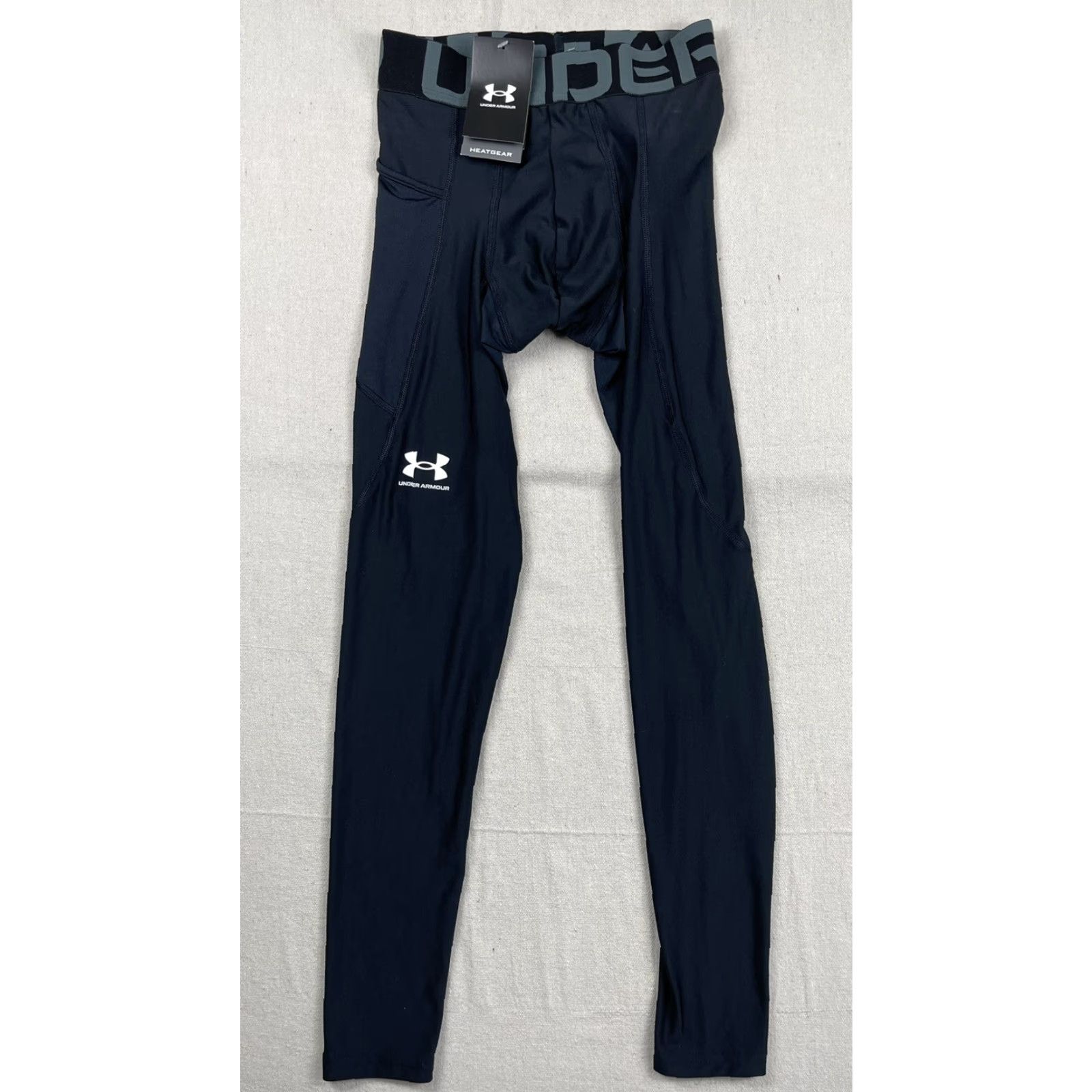 Under Armour Under Armour Leggings S Small Running Black Heatgear Compression Mens Size US 29 - 2 Thumbnail