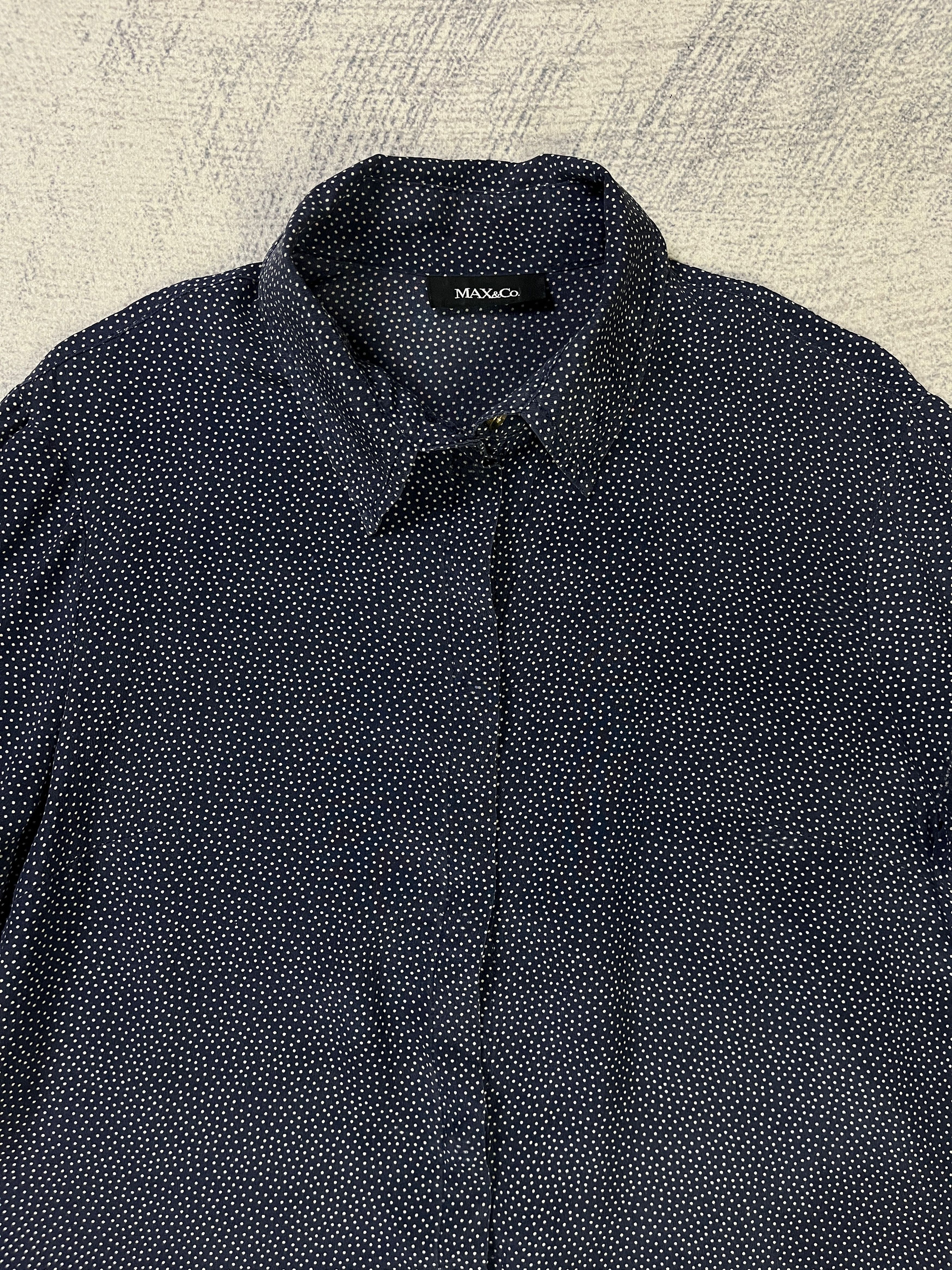 MAX&Co. Max & Co Silk Polka Dot Blouse Button Ups Made in Moldova Size XS / US 0-2 / IT 36-38 - 3 Thumbnail
