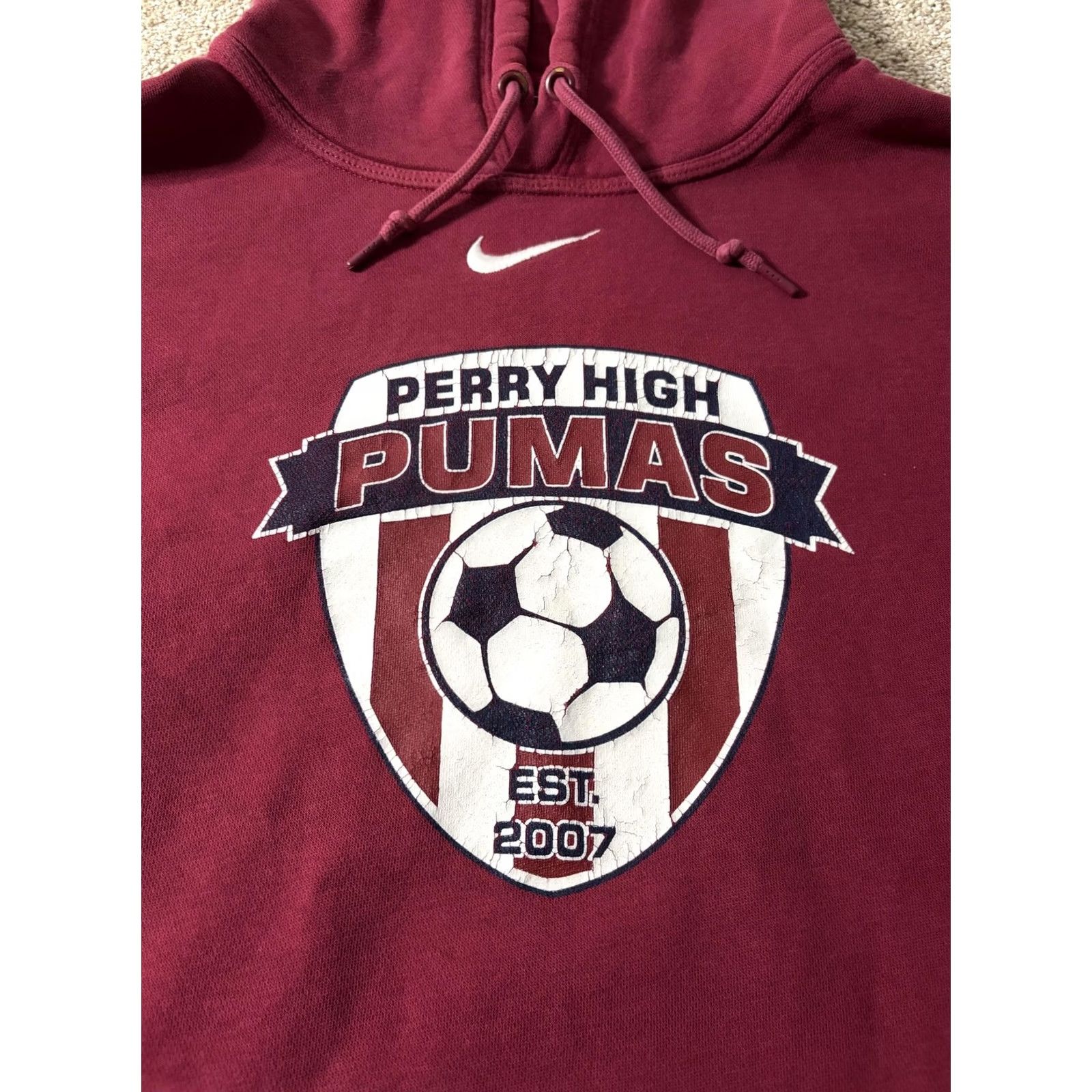 Nike Nike Hoodie Mens Medium Red Perry High Pumas Soccer Fleece Sweatshirt 598437-610 Size US M / EU 48-50 / 2 - 2 Thumbnail