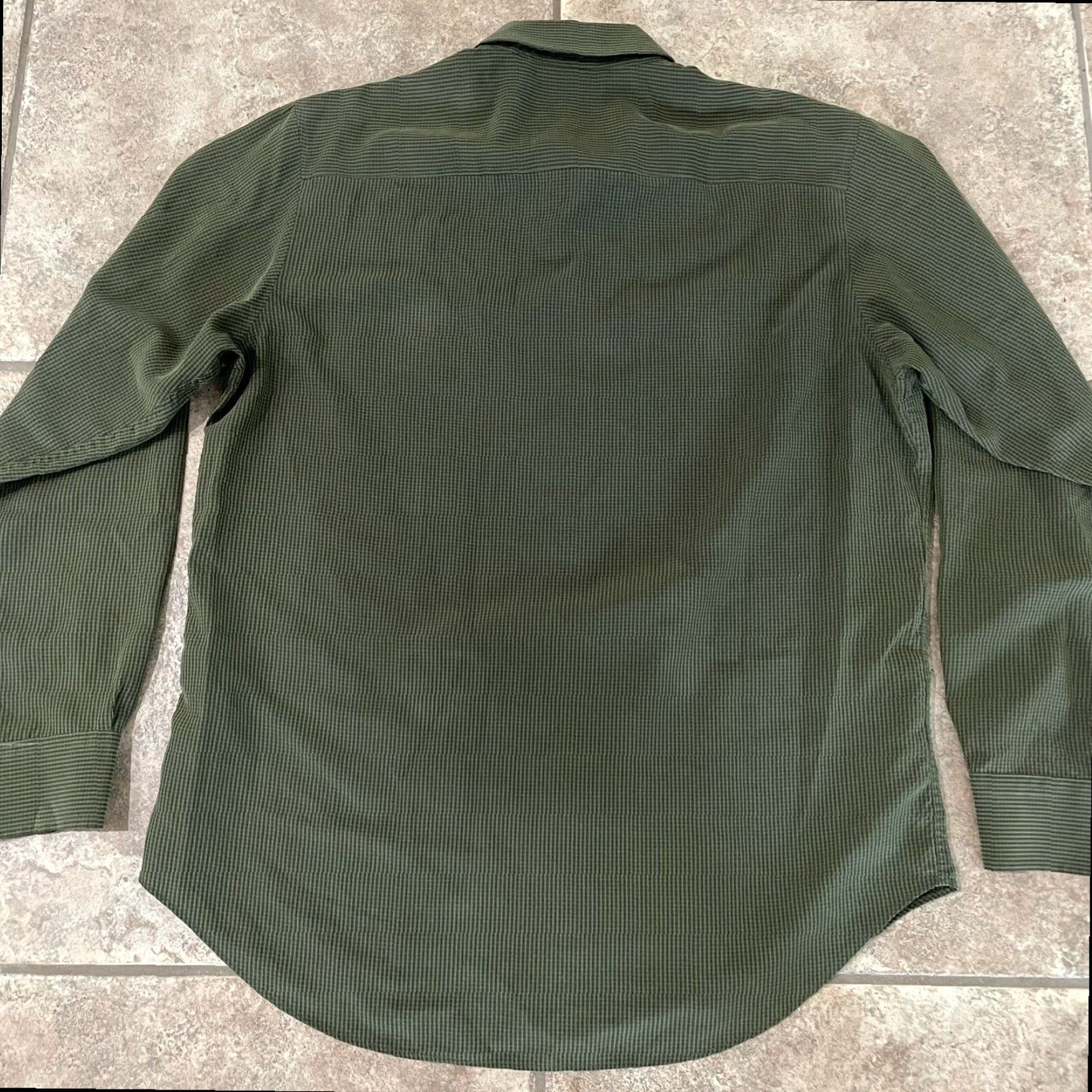BUGATCHI Bugatchi Uomo Mens Long Sleeve Green Plaid Button Down Shirt Adult Large Size US L / EU 52-54 / 3 - 5 Thumbnail