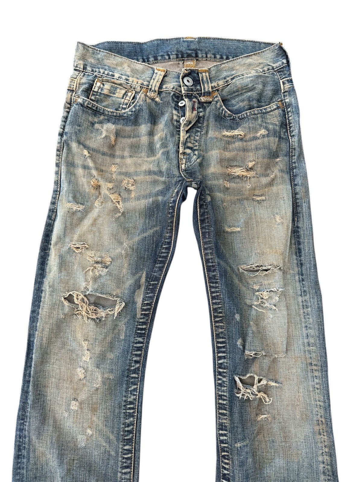 Replay × Vintage REPLAY RIPPED DESIGN JEANS STRAIGHT BUTTON FLY Size US 33 - 4 Thumbnail