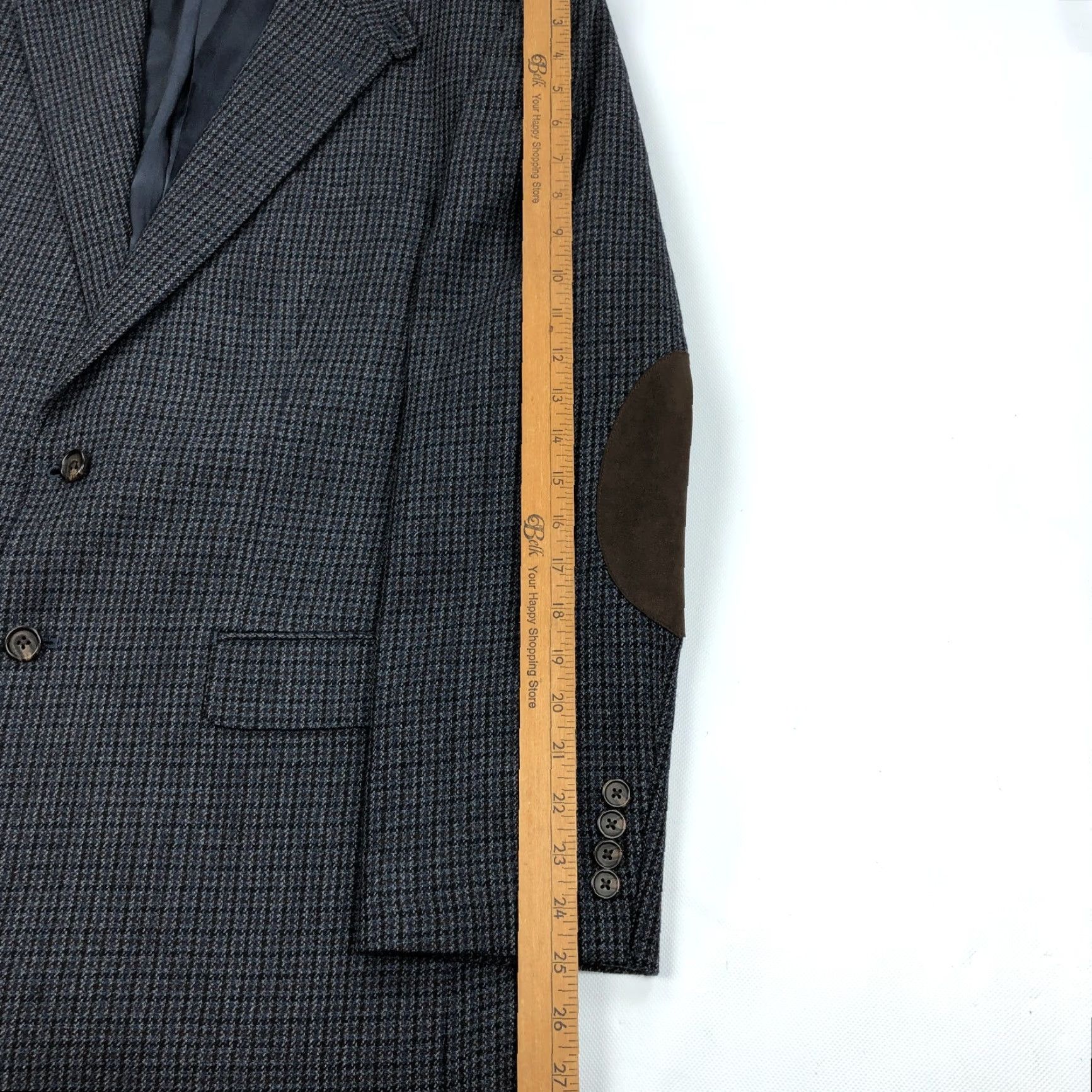 Ralph Lauren Ralph Lauren Blazer Wool Houndstooth 42R Men Blue Notch Lapel 2-Button Single-Breasted Sport Coat Jacket Size 42R - 6 Thumbnail