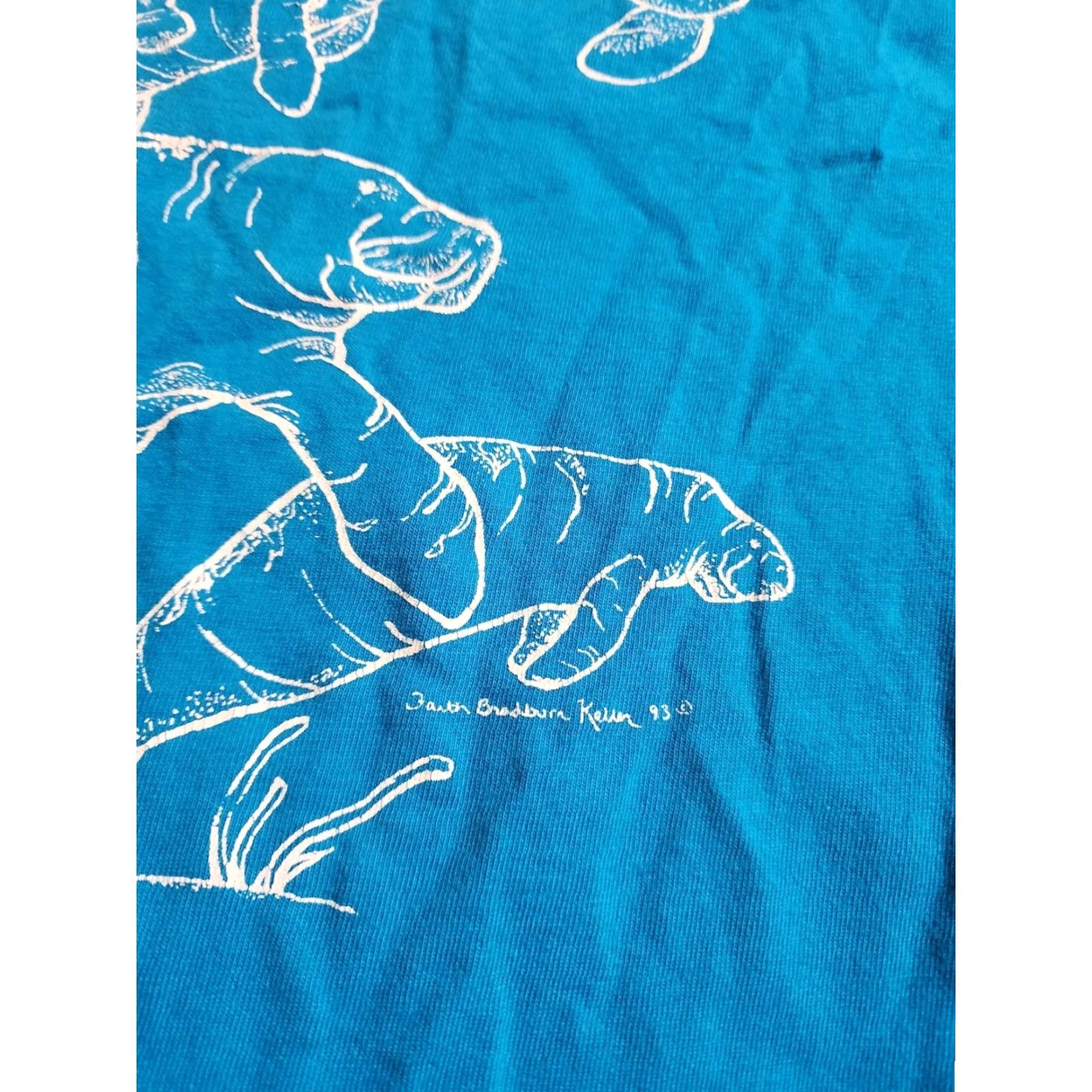 Hanes VINTAGE Hanes Marine Mammal Research Program T Shirt Adult L Blue 90s Rescue Graphic Tee Mens Size US L / EU 52-54 / 3 - 4 Thumbnail