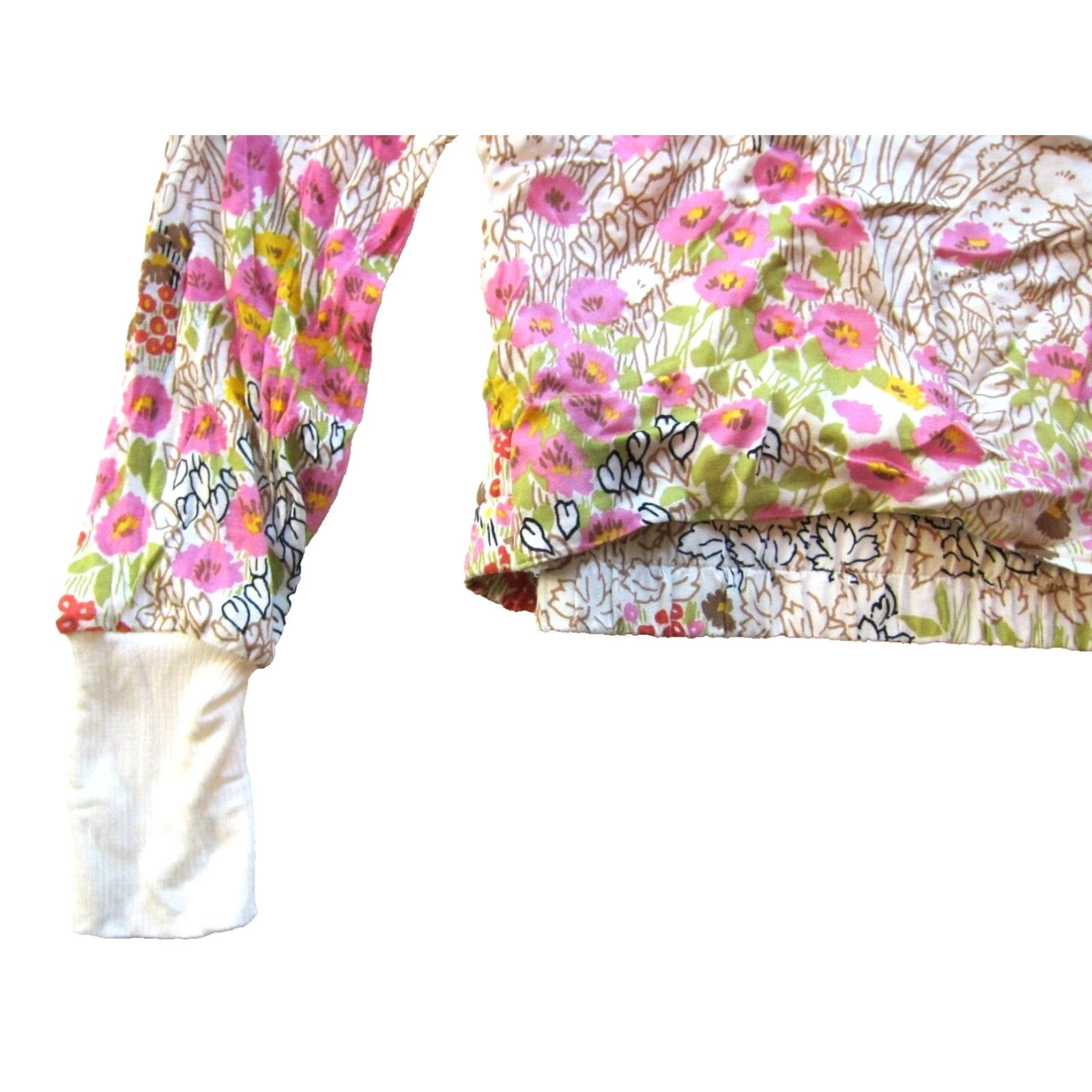 Anthropologie VINTAGE TINY Anthropologie Blouse (Small) Pink Floral V-Neck Long Sleeve Rayon Wrap Shirt Womens Size S / US 4 / IT 40 - 6 Thumbnail