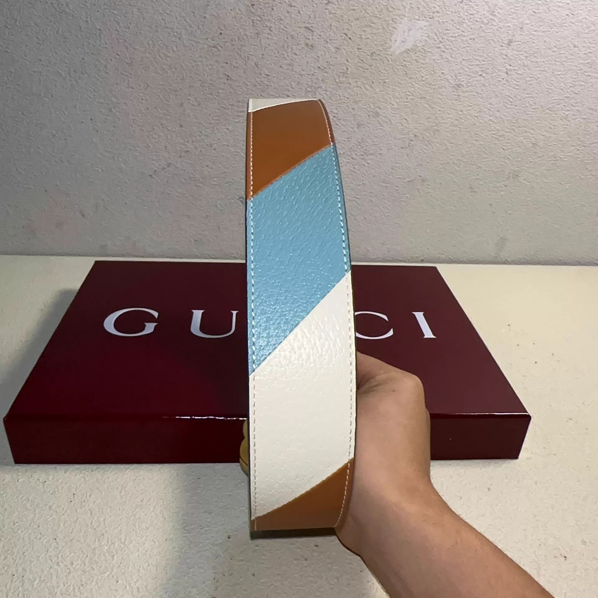 Gucci GUCCI GG Color Blocked 4cm Belt Size ONE SIZE - 4 Thumbnail