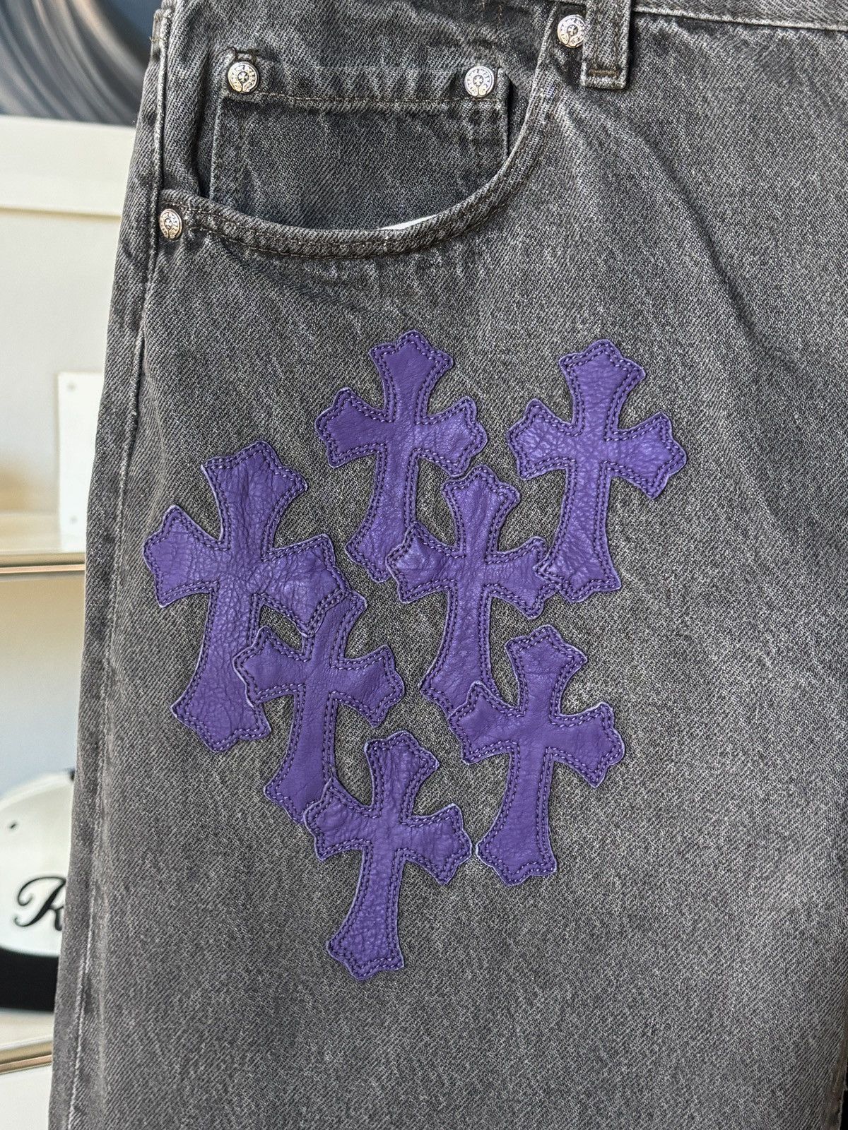 Chrome Hearts CHROME HEARTS PURPLE BARTS PATCH DENIM Size US 33 - 3 Thumbnail