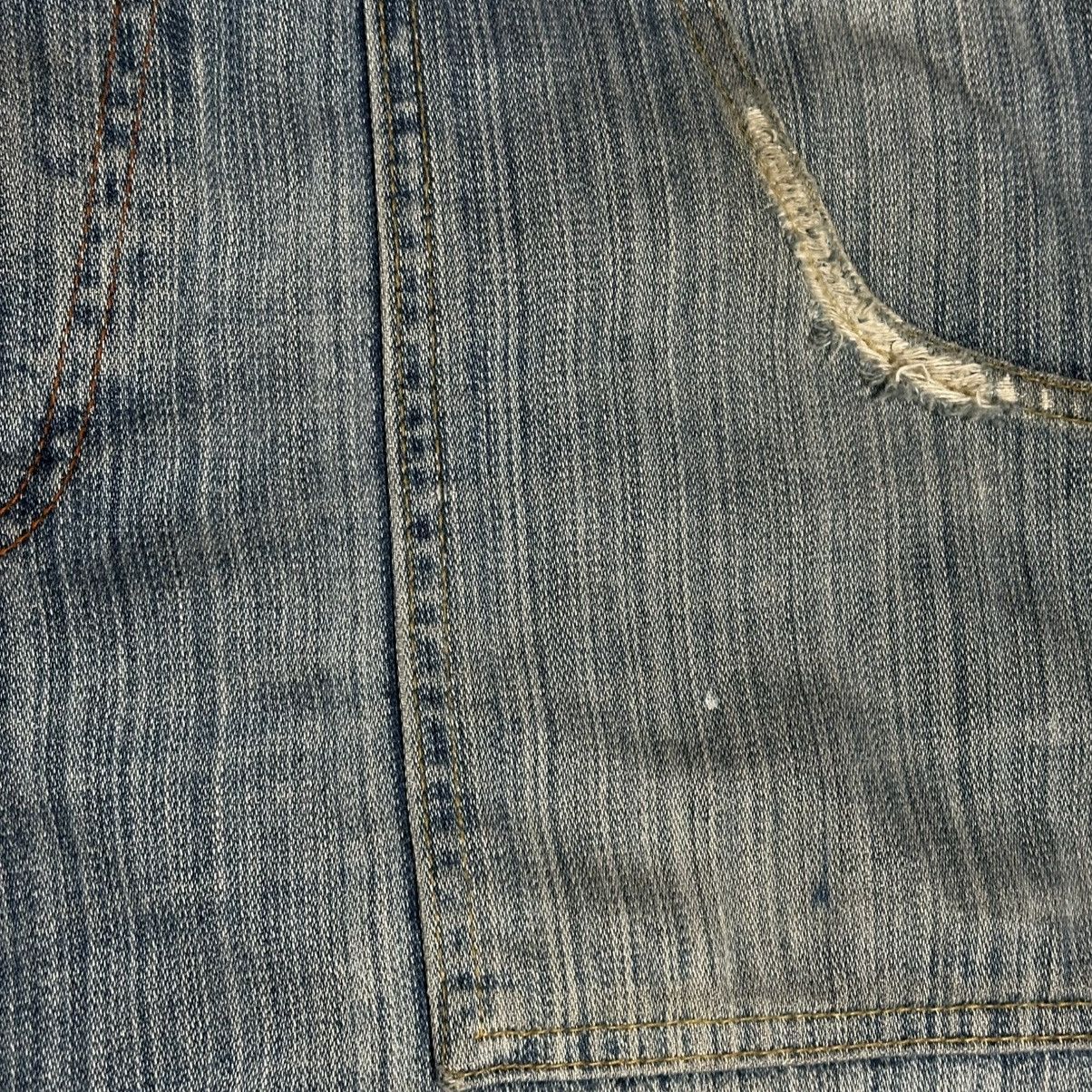 Other Vintage Baggy Distressed Blue Stripe Denim Jeans Size US 34 / EU 50 - 4 Thumbnail