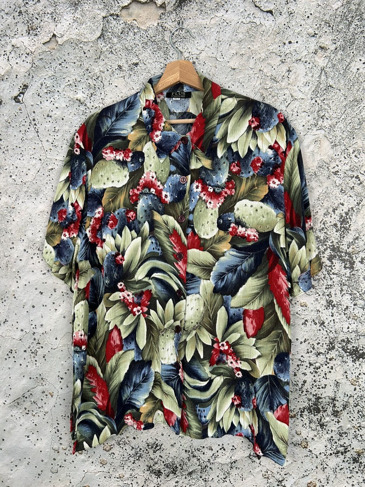 Vintage Vintage 90s Hawaiian Shirt Cactus Viscose Summer Size US XL / EU 56 / 4 - 1 Thumbnail
