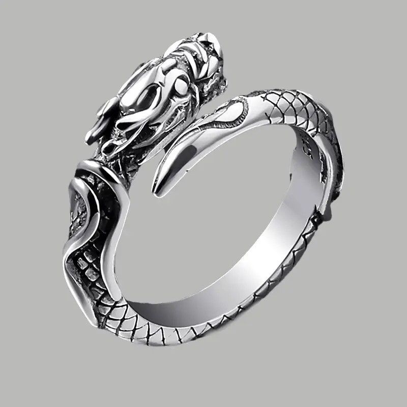 Jewelry Punk Dragon Adjustable Ring Size ONE SIZE - 1 Thumbnail