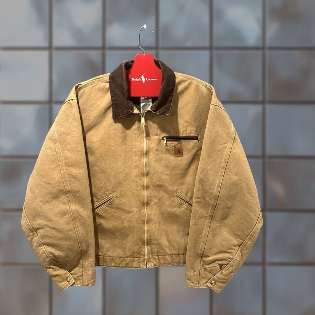 Carhartt VINTAGE Carhartt Detroit Jacket Blanket Lined Men’s 2XL J97 CML Camel Brown Bomber Jacket Mens Size US XXL / EU 58 / 5 - 1 Thumbnail