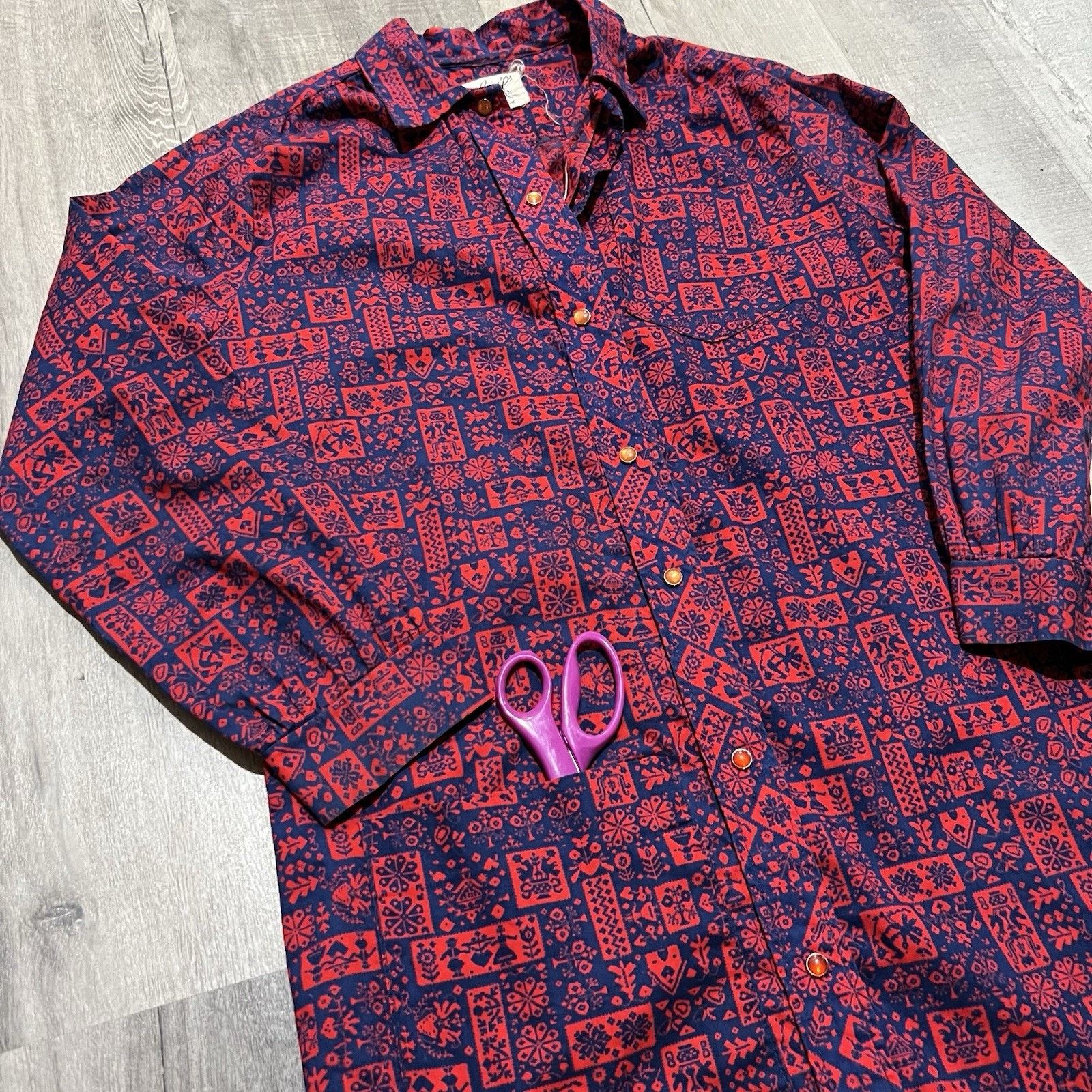 Vintage 60s Coffee Break R Miss Elaine Mod Red Floral Mini Dress Size M / US 6-8 / IT 42-44 - 5 Thumbnail