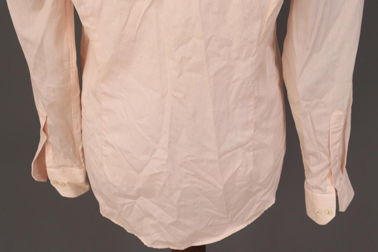 Eton Eton Slim Peach Poplin Printed Shirt Size 41 / 16 Size US M / EU 48-50 / 2 - 10 Thumbnail