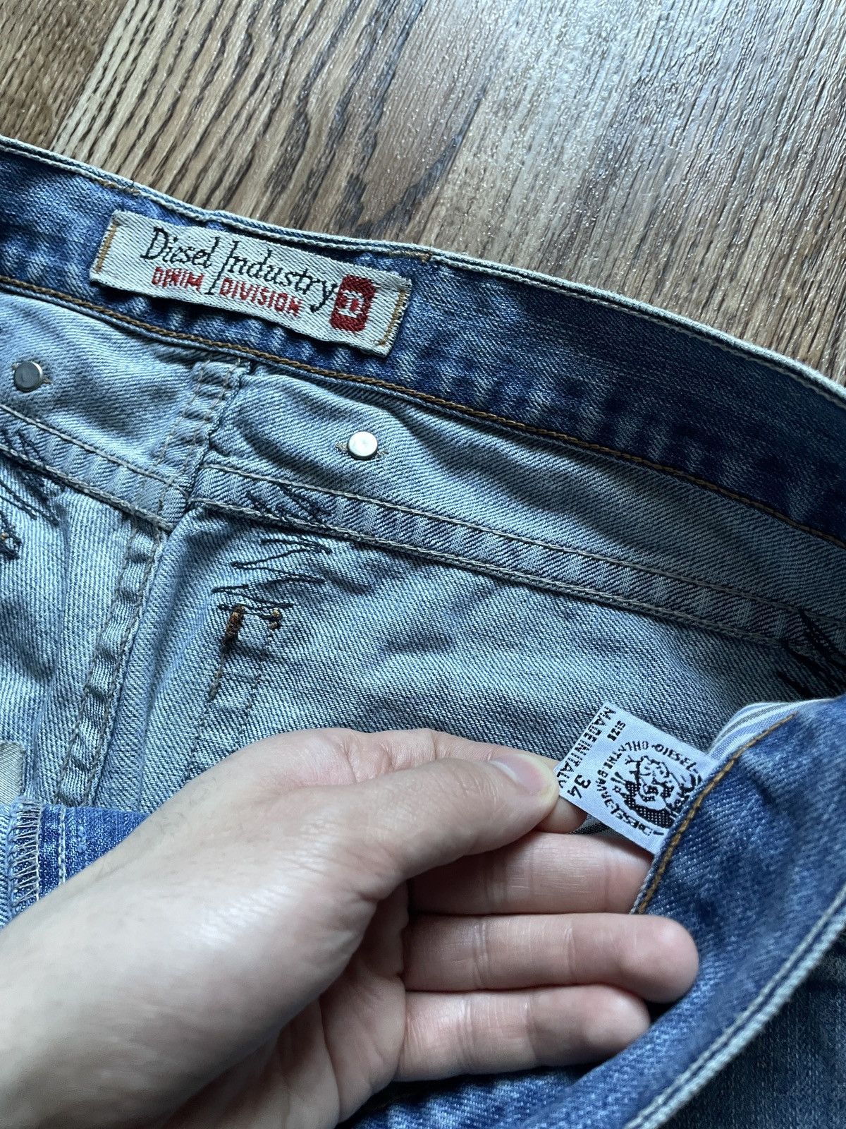 Diesel VTG HYSTERIC GLAMOUR STYLE WASHED DIESEL JEANS 90s Size US 34 / EU 50 - 7 Thumbnail