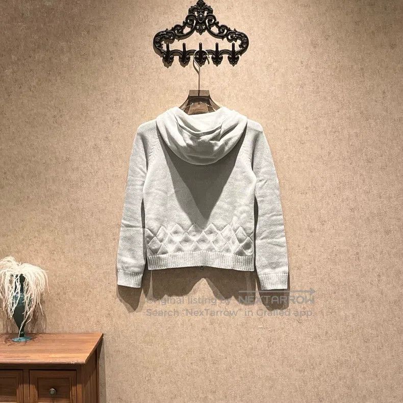 Loro Piana Loro Piana Gray Sparkling Hooded Knit Sweater Jacket Size XXS / US 00 / IT 34 - 2 Thumbnail