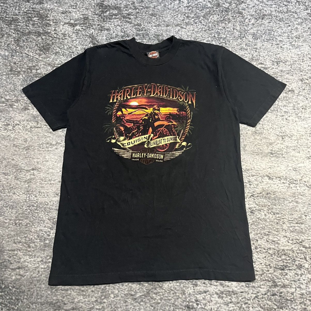 Harley Davidson Vintage 2000s Harley Davidson Biker Skater Grunge T Shirt Size US L / EU 52-54 / 3 - 3 Thumbnail