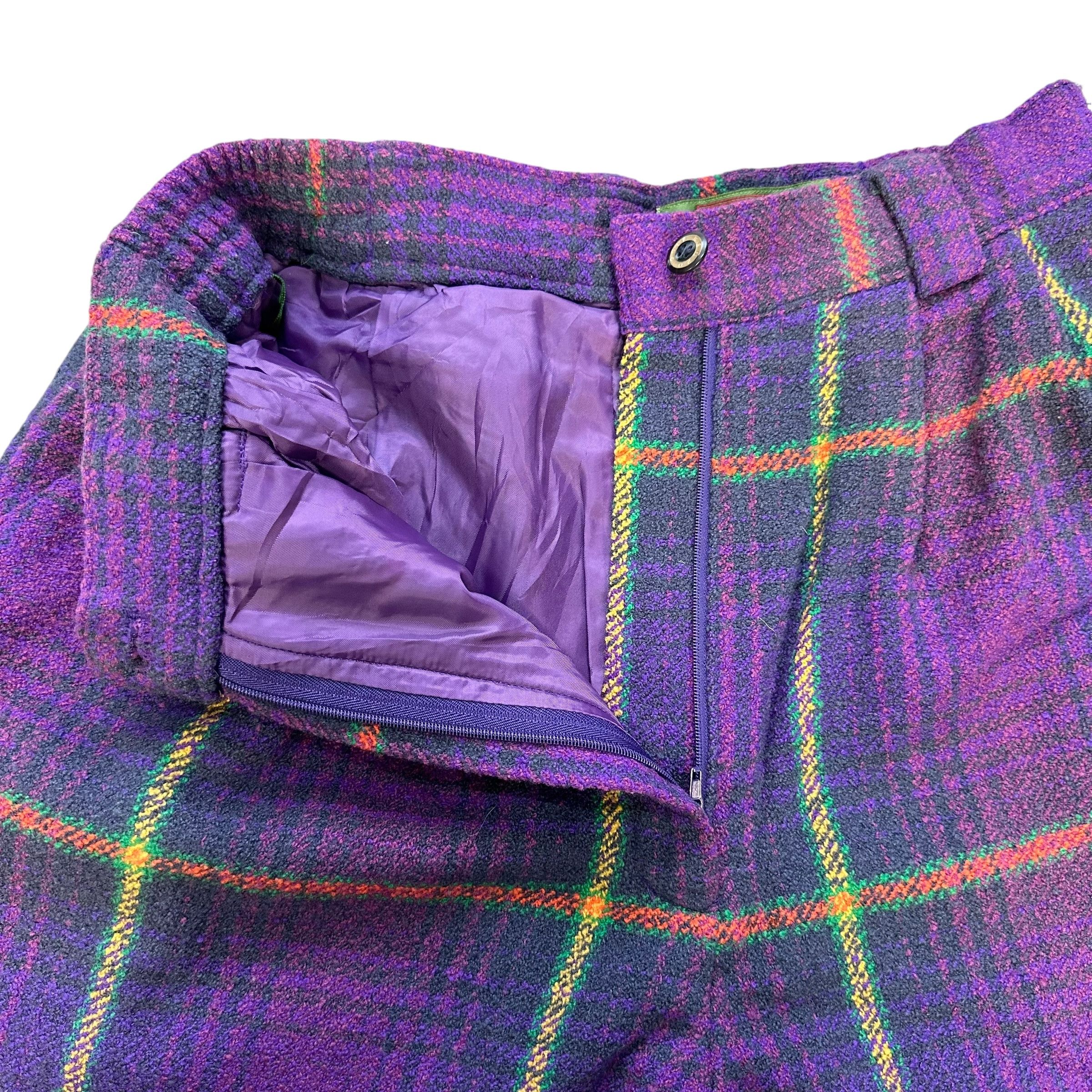 Kenzo KENZO Checked Purple Shorts Elastic Waist W23-26 #A61-1406 Size 26" / US 2 / IT 38 - 4 Thumbnail
