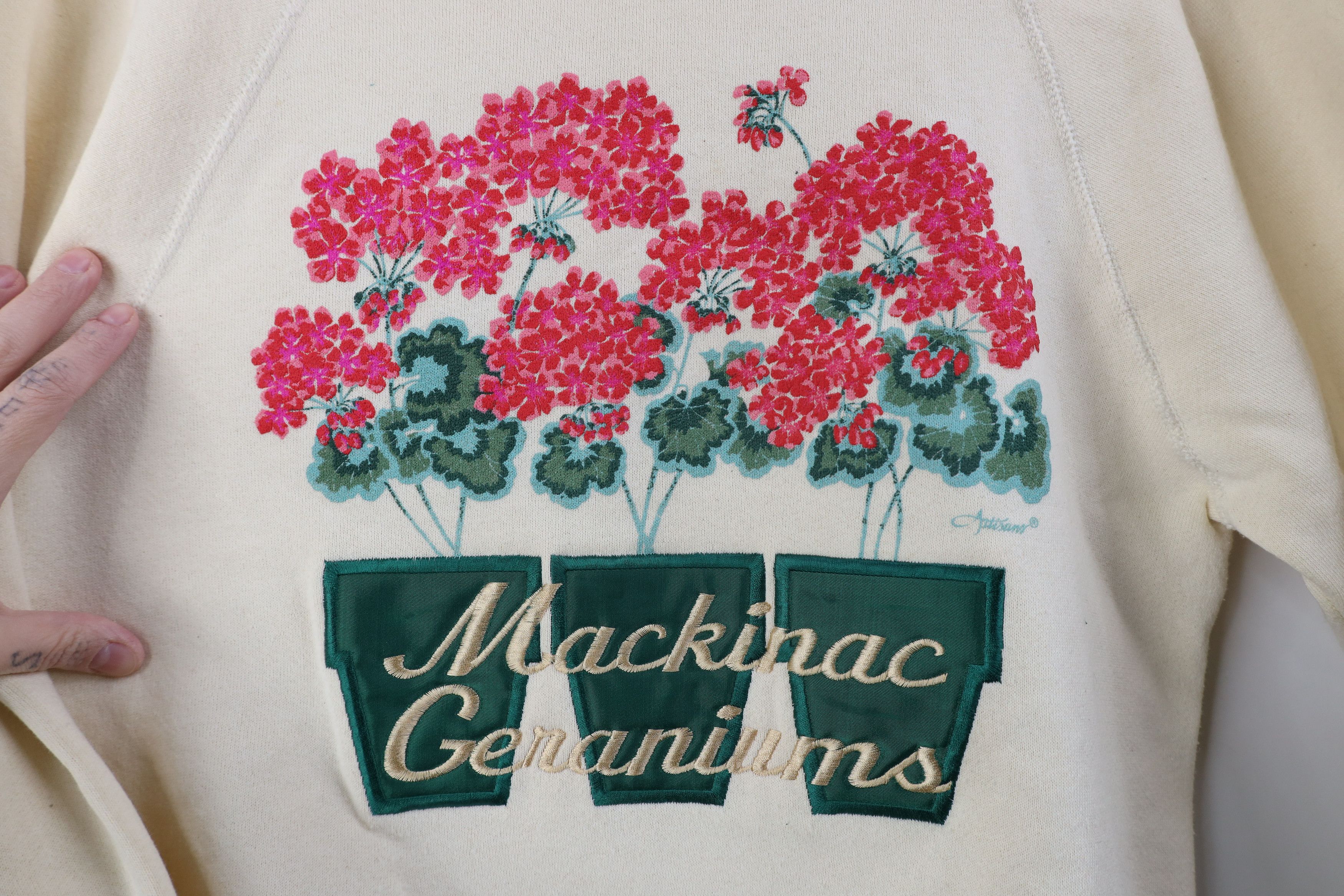 Vintage Vintage 90s Streetwear Geraniums Flower Sweatshirt USA Size M / US 6-8 / IT 42-44 - 4 Thumbnail