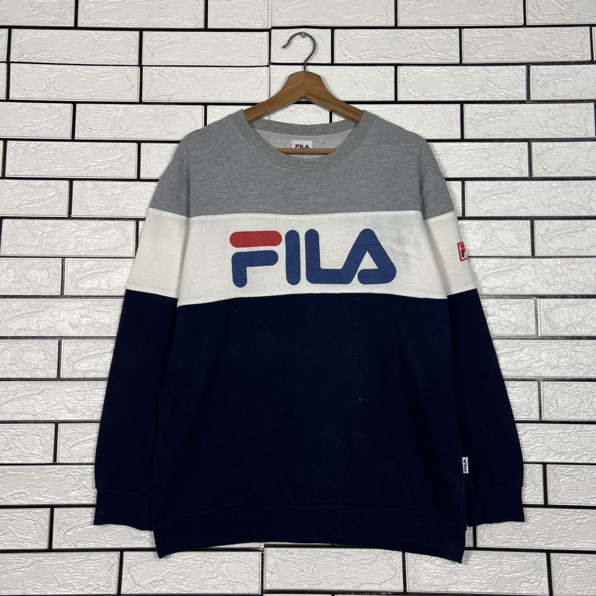 Fila FILA Big Logo Colorblock Crewneck Sweatshirt #4271-C194 Size US L / EU 52-54 / 3 - 1 Thumbnail