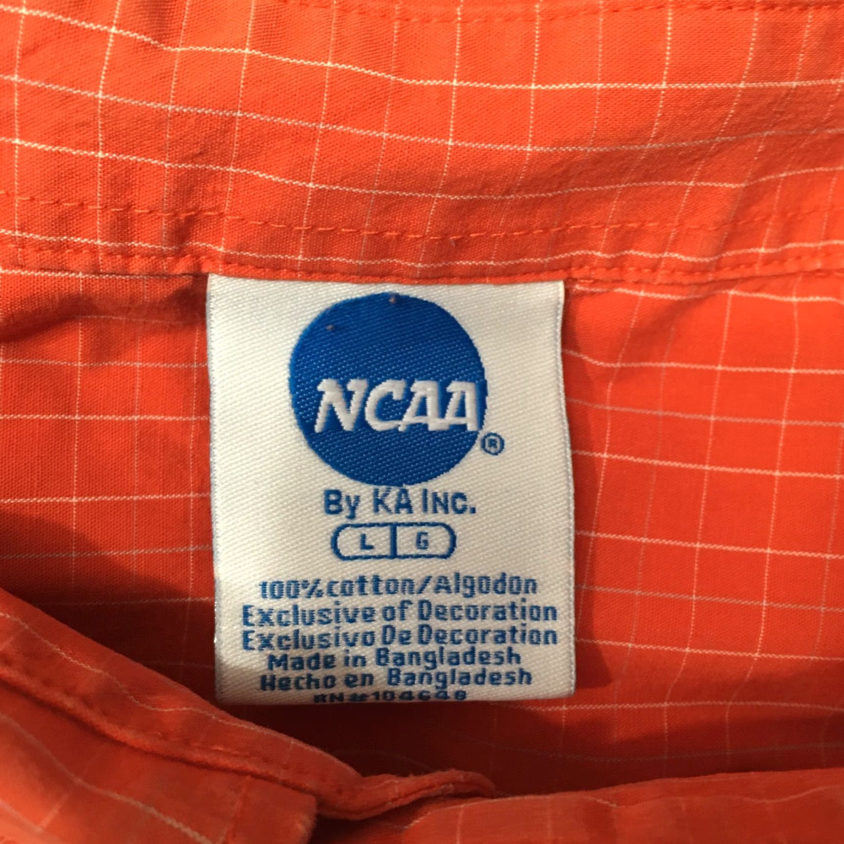 NCAA ncaa Shirt Mens Orange long Sleeve OSU Oklahoma State stripe check logo patch Size US L / EU 52-54 / 3 - 3 Thumbnail