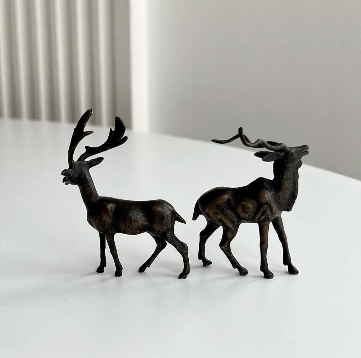 Vintage 1950's Vintage Bronze Miniature Figure Deer Gazelles Europe Size ONE SIZE - 2 Thumbnail