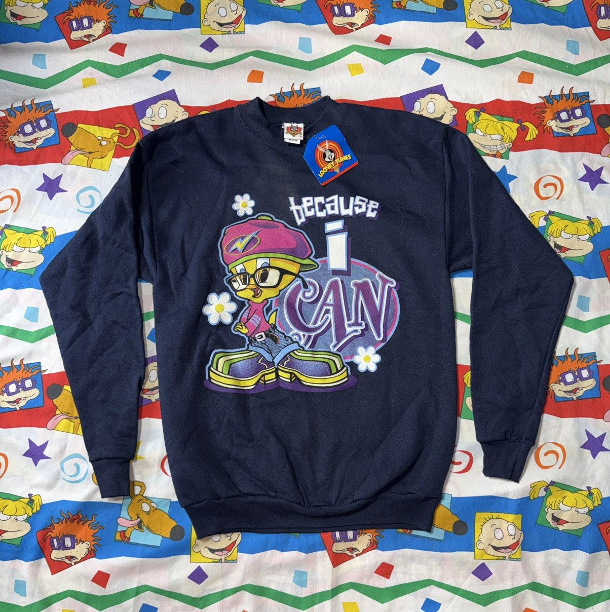Other Vintage 90s Tweety Looney Tunes ‘Because I Can’ Sweatshirt Size US M / EU 48-50 / 2 - 1 Thumbnail