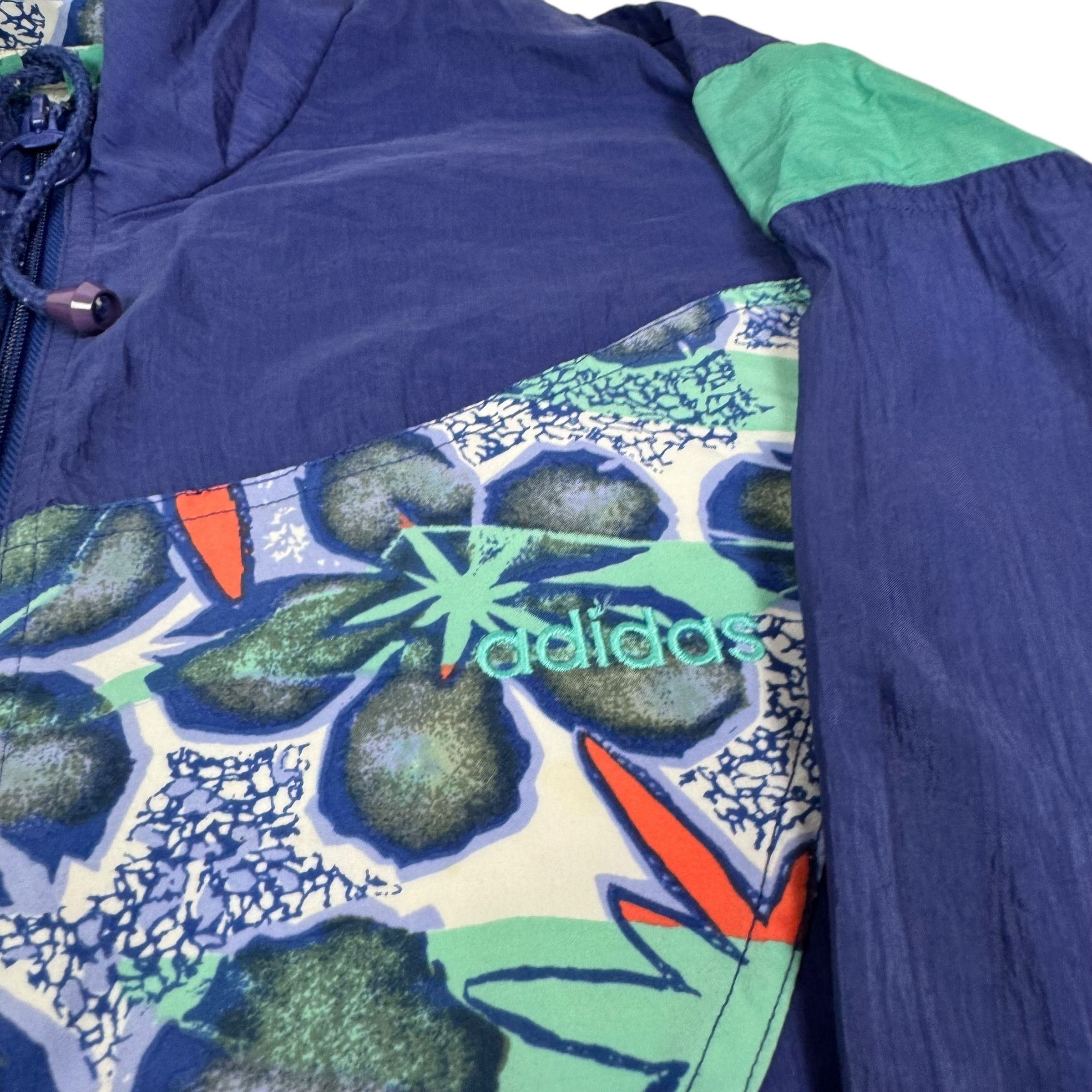Adidas × Vintage Adidas Men's Blue Spellout Full Zip Windbreaker Jacket S Size US S / EU 44-46 / 1 - 5 Thumbnail