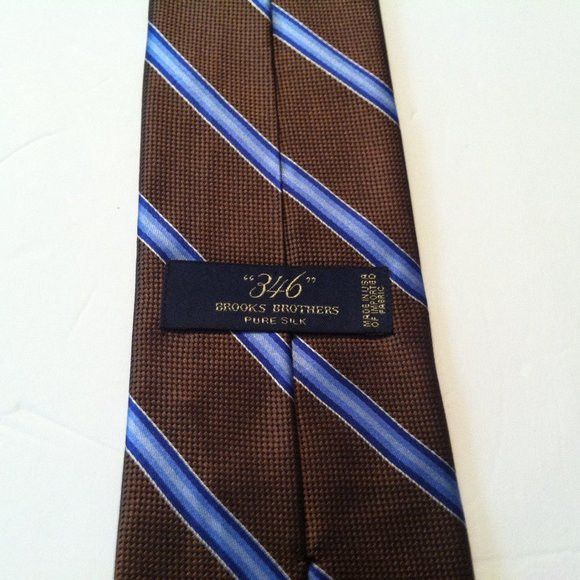 Brooks Brothers BROOKS BROTHERS MENS NEW BROWN 100%SILK TIE WIDTH: 3 1/2" Size ONE SIZE - 3 Thumbnail