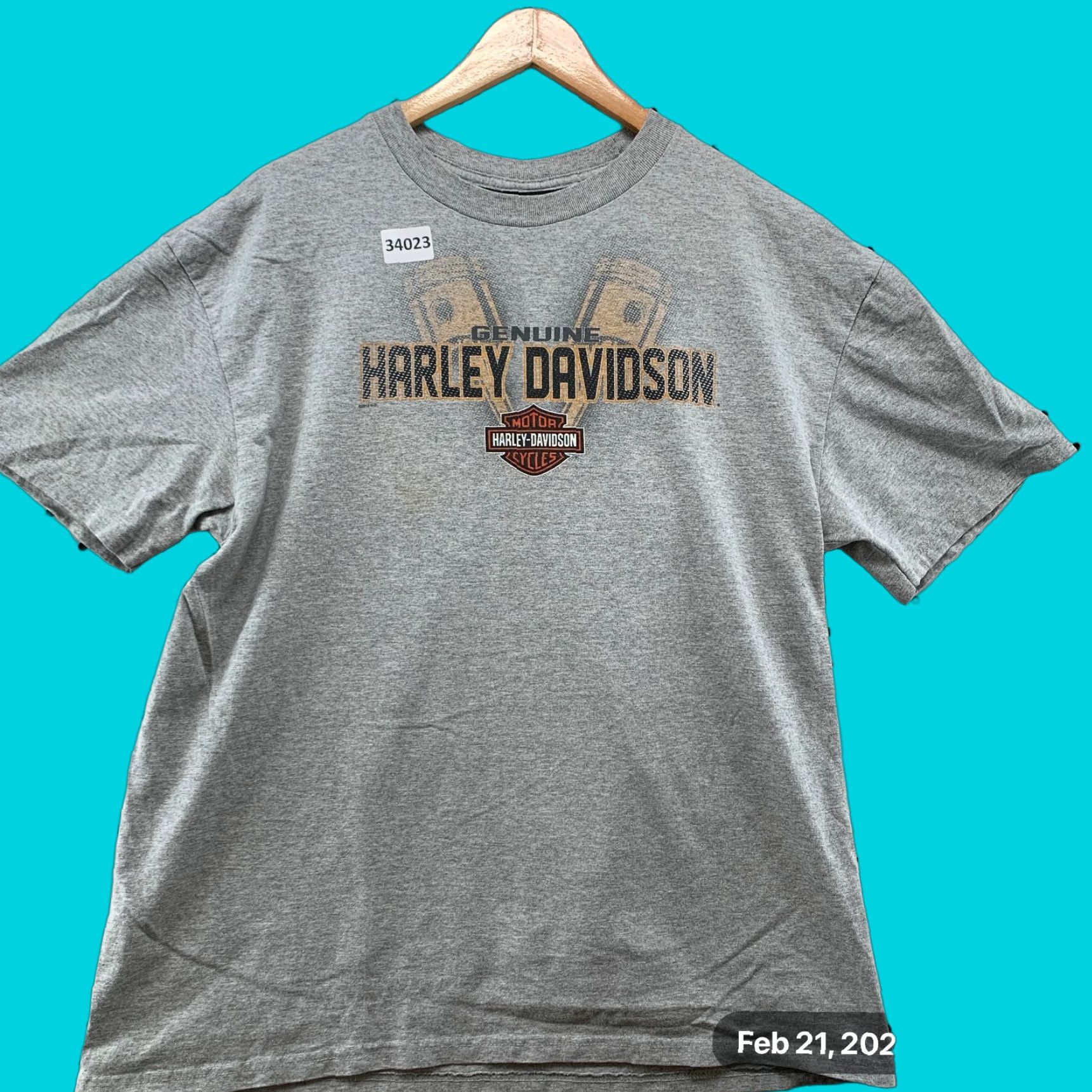 Harley Davidson Harley-Davidson Motorcycle Shirt Mens XL Gray Eagle Graphic 23X28 Vintage Onalaska WI Size US XL / EU 56 / 4 - 1 Thumbnail