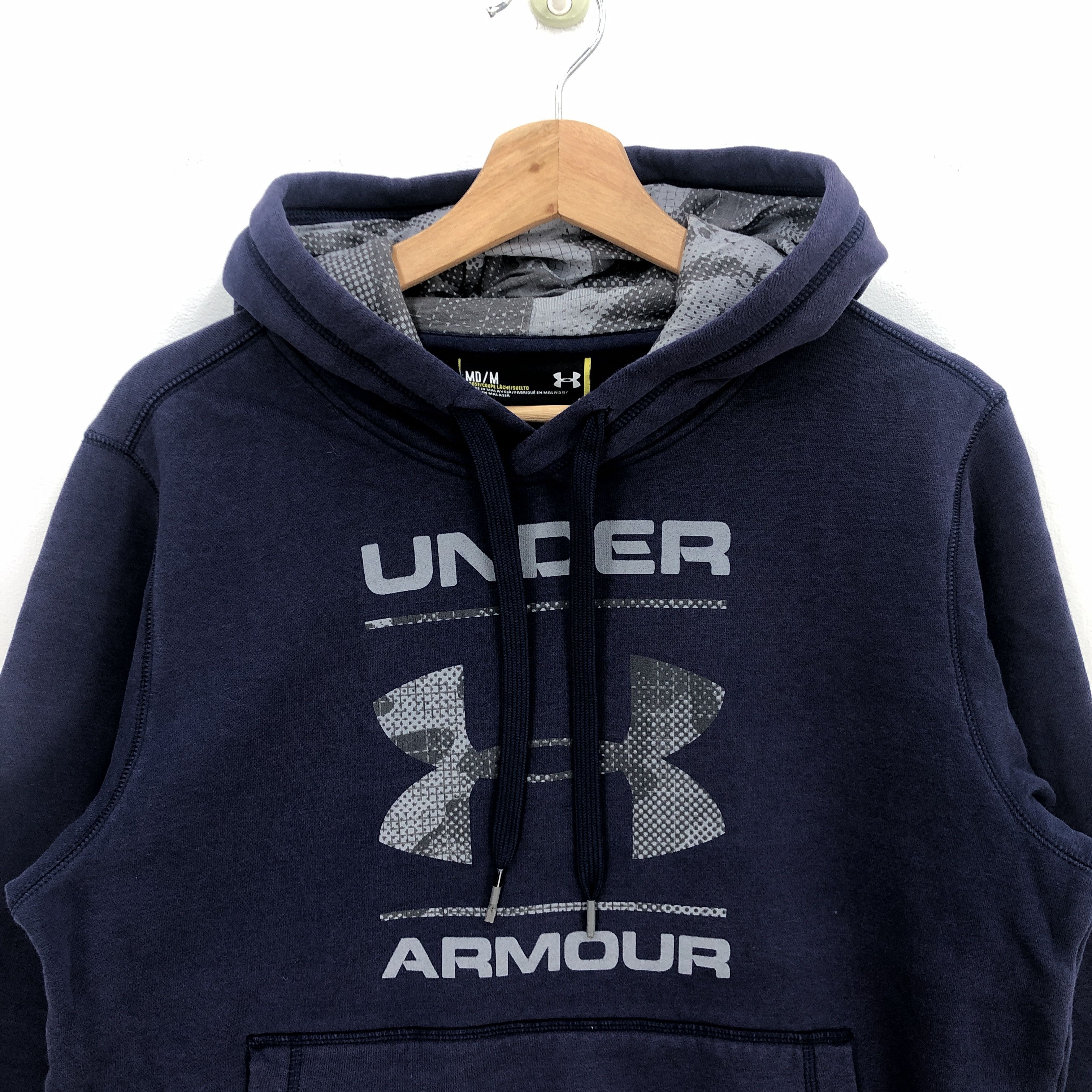 Under Armour × Vintage Vintage Under Armour Sweater Hooded Sweatshirt Jumper Size US L / EU 52-54 / 3 - 3 Thumbnail