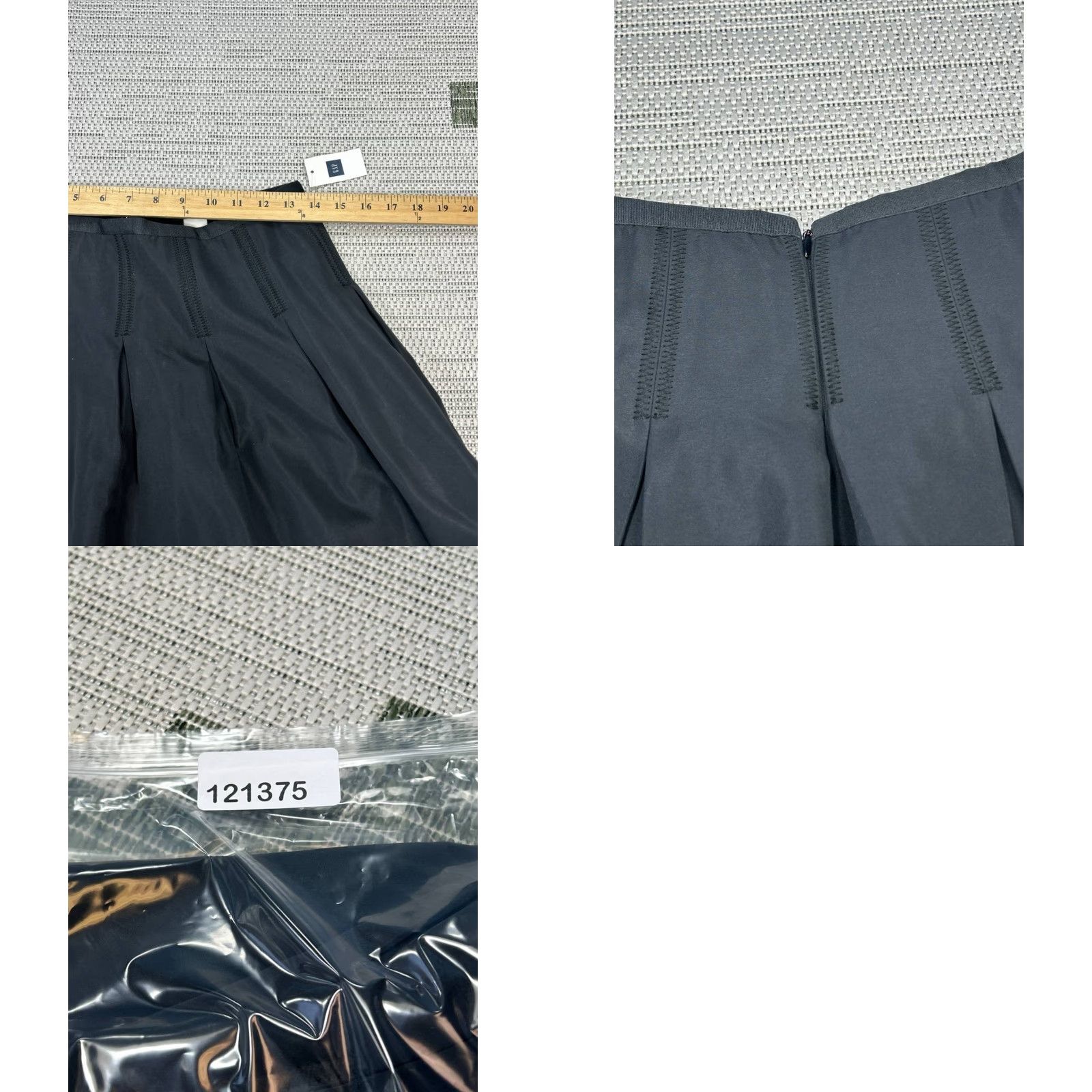 Gap Gap Skirt A-Line Womens 4 Black Pleated Zip Back Minimalist New Short Satin Polyester? Size 27" / US 4 / IT 40 - 8 Thumbnail