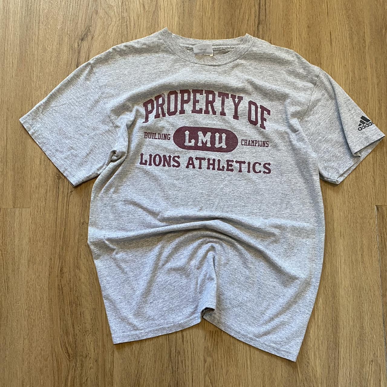 Adidas Adidas grey and burgundy Lions LMU Athletics tee Size US S / EU 44-46 / 1 - 1 Thumbnail