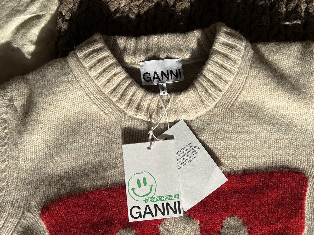 Ganni Ganni Beige Jacquard Sweater Size XS / US 0-2 / IT 36-38 - 2 Thumbnail