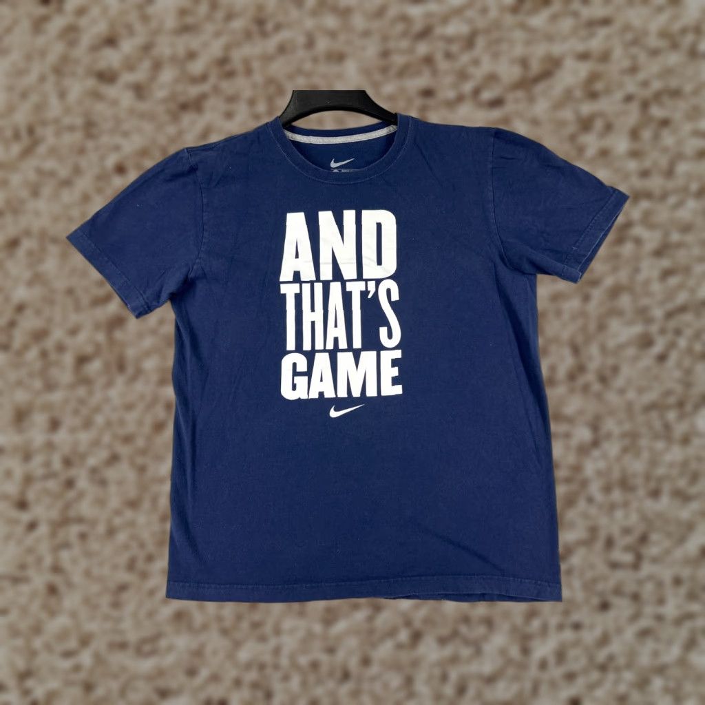 Nike Nike Shirt Men's Medium Blue Swoosh Logo Basketball Crewneck 100% Cotton Retro Logo Sports Shirt Mens Size US M / EU 48-50 / 2 - 1 Thumbnail